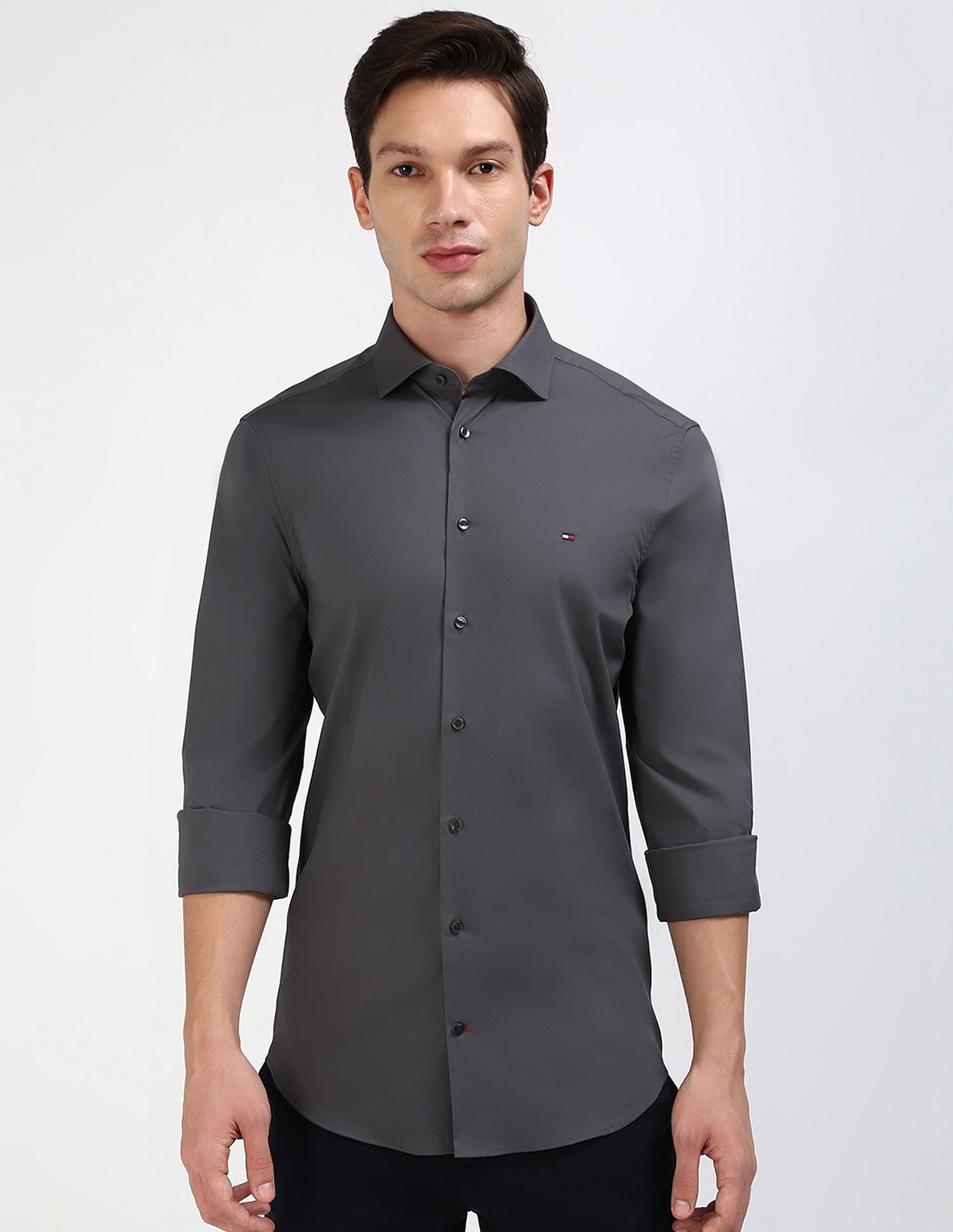 Tommy Hilfiger Poplin Solid Slim Fit Shirt