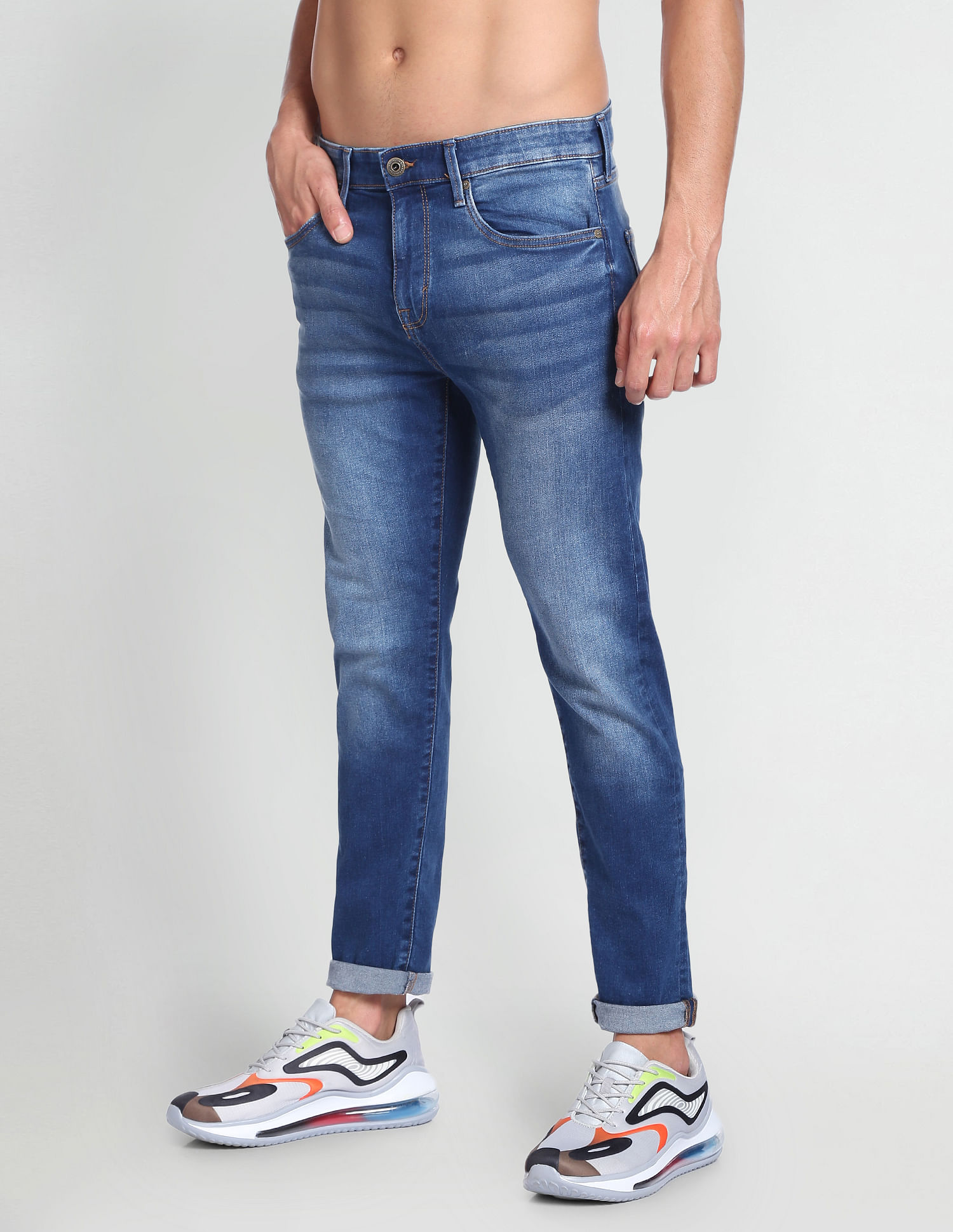 Flying Machine Slim Tapered Fit Stone Wash Authentic Signature Jeans