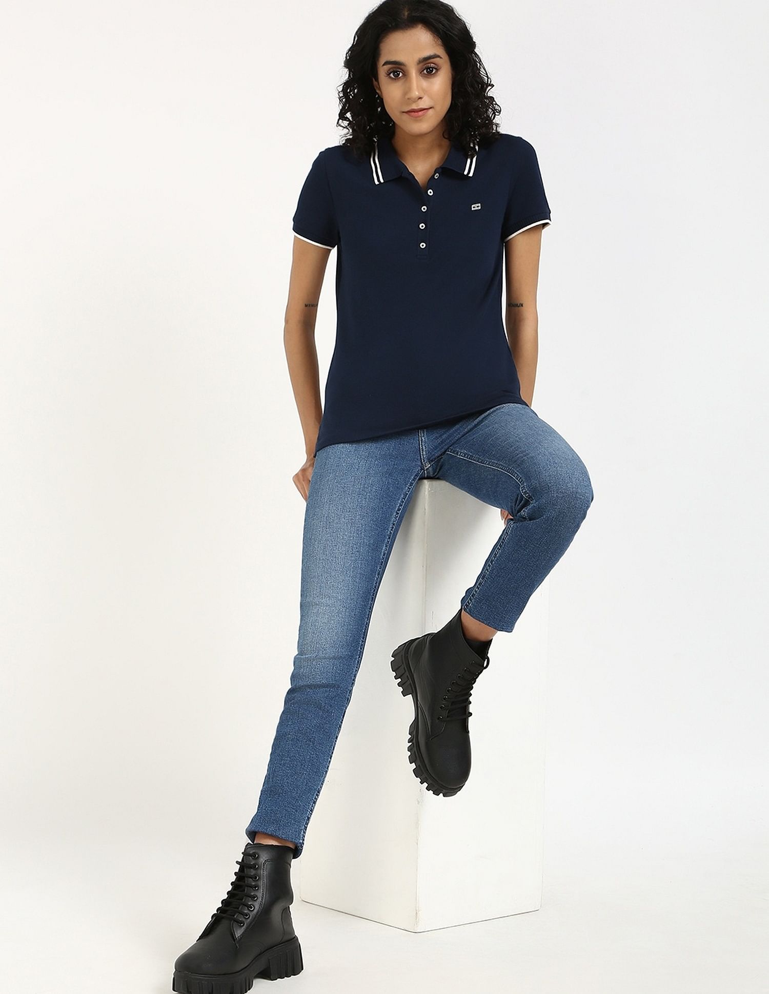 Tommy Hilfiger Solid Slim-Fit Cotton Polo T-Shirt