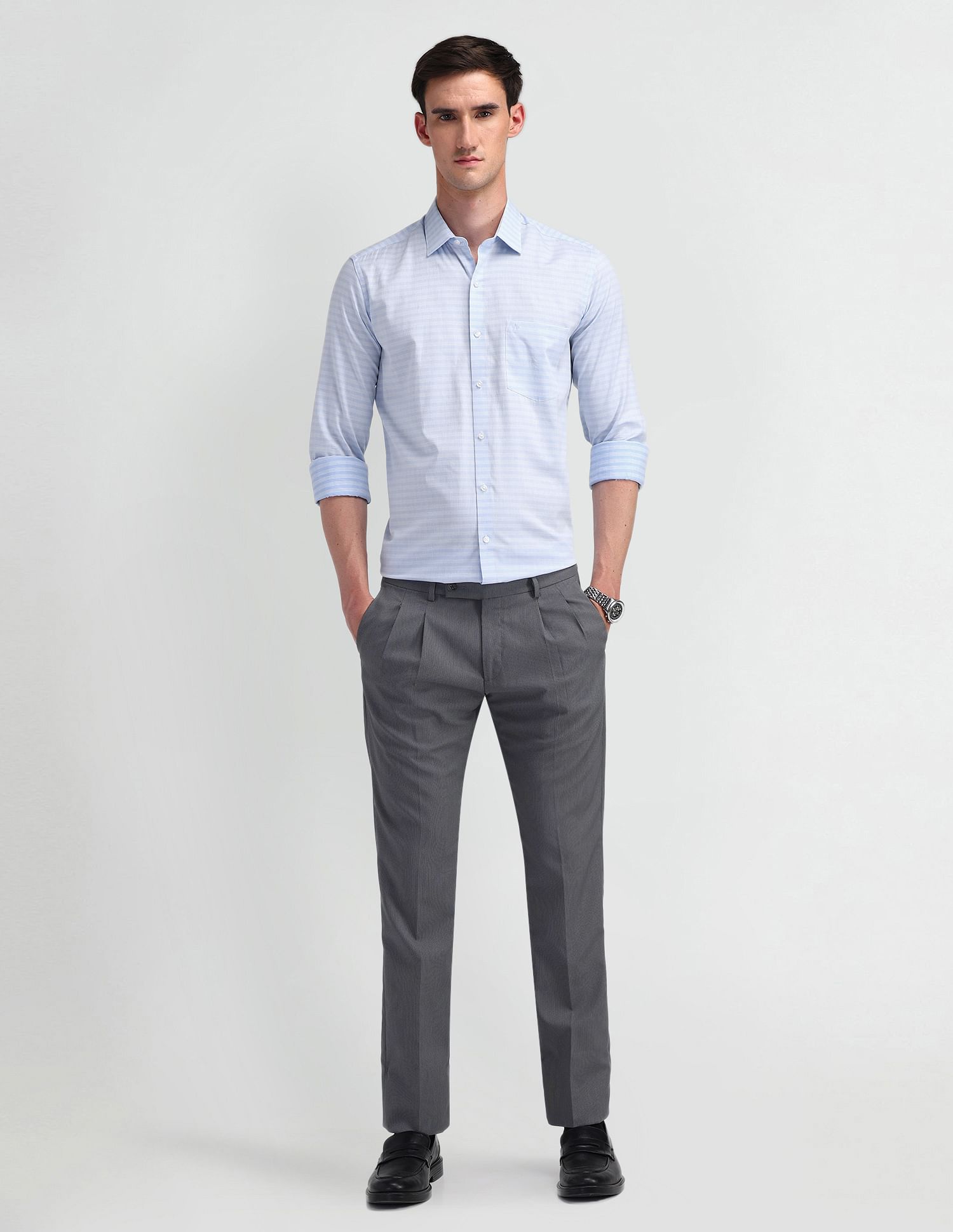 Arrow Plaid Checked Cotton Shirt