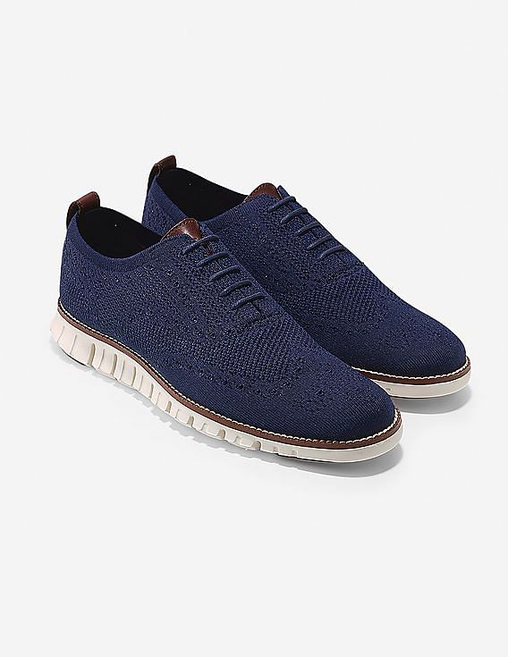 men's zerogrand stitchlite perforated knit lace up oxfords