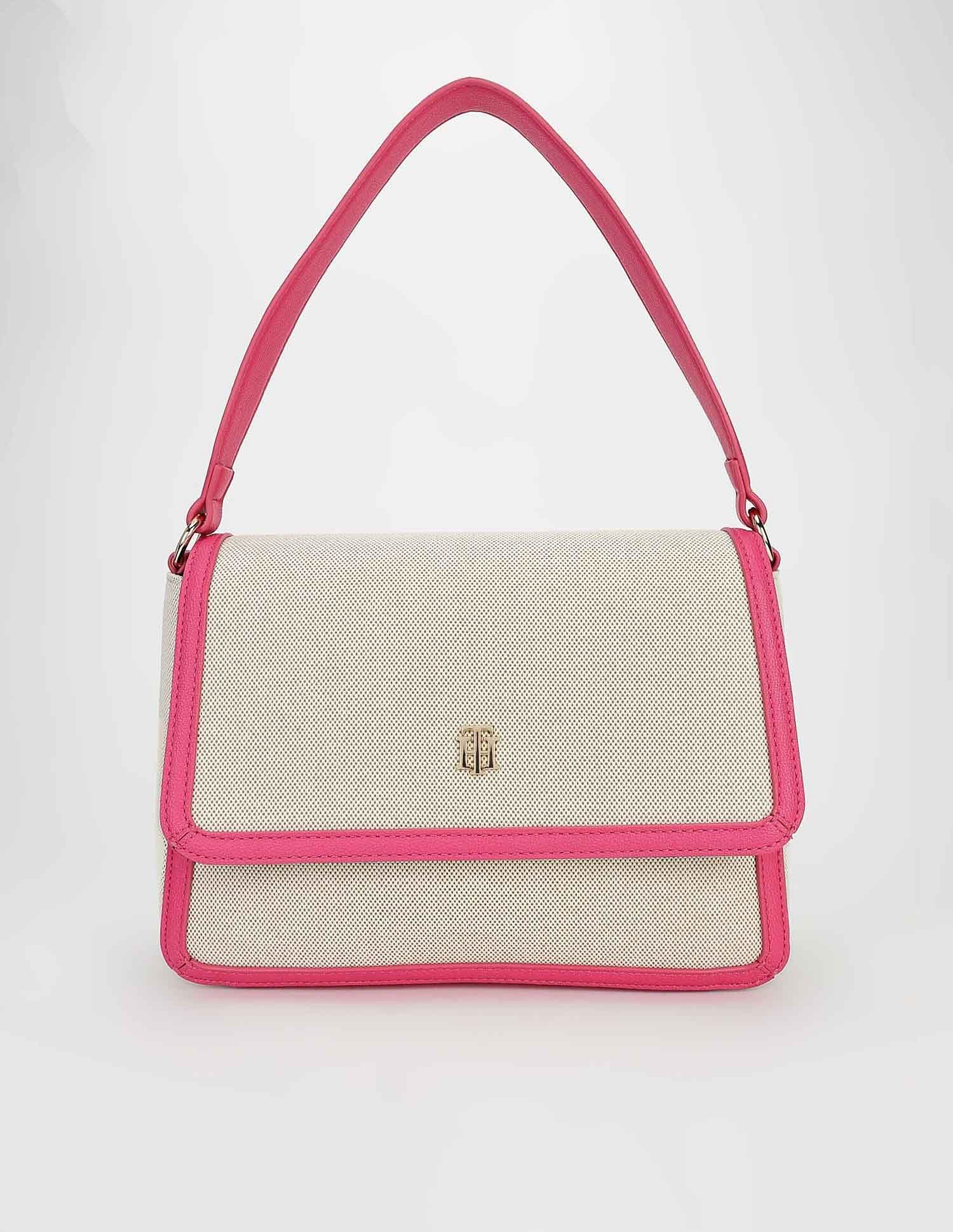 Tommy Hilfiger Solid Pink Polyester Hand Bags