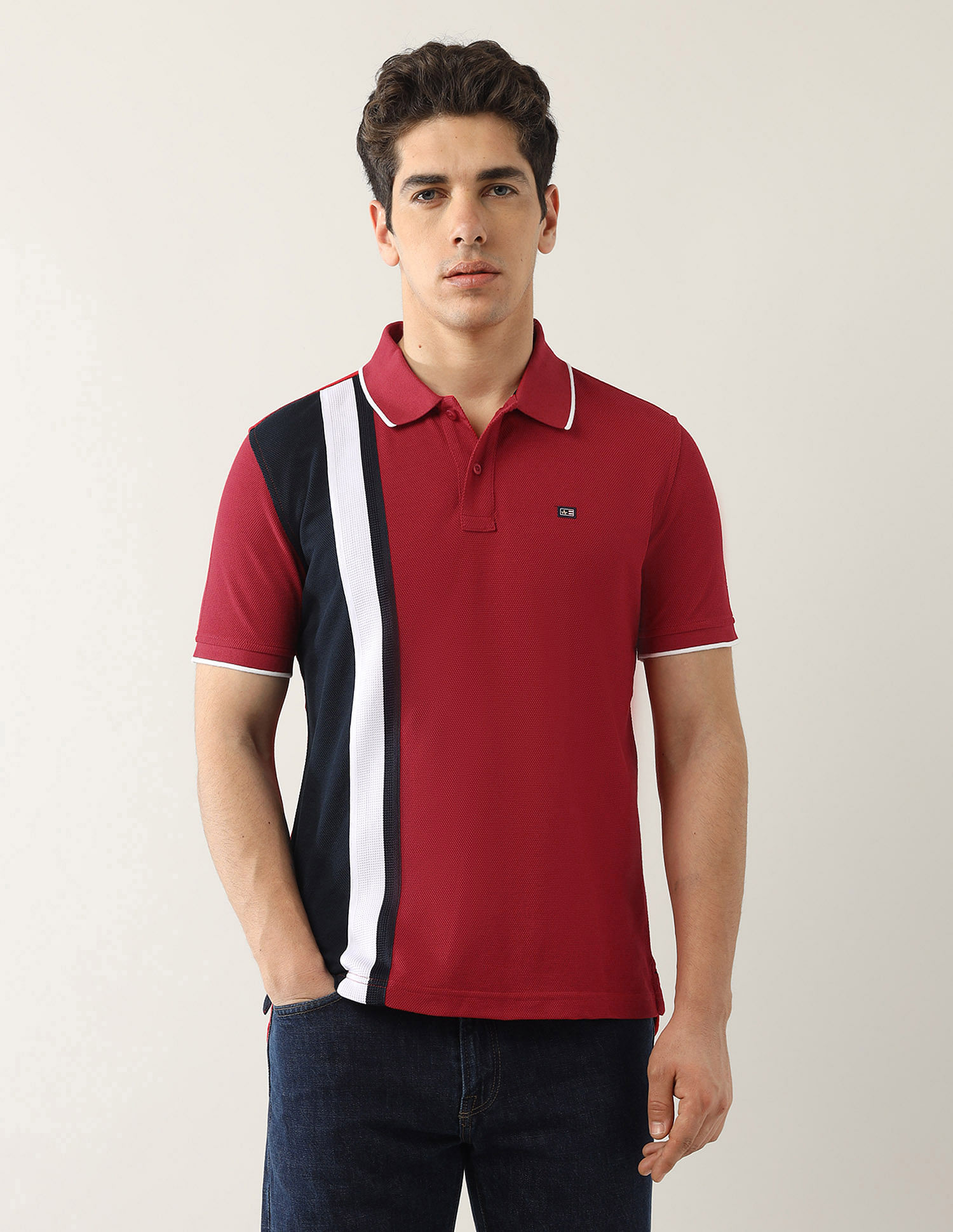 Arrow Sport Colourblocked Regular Fit Polo Shirt