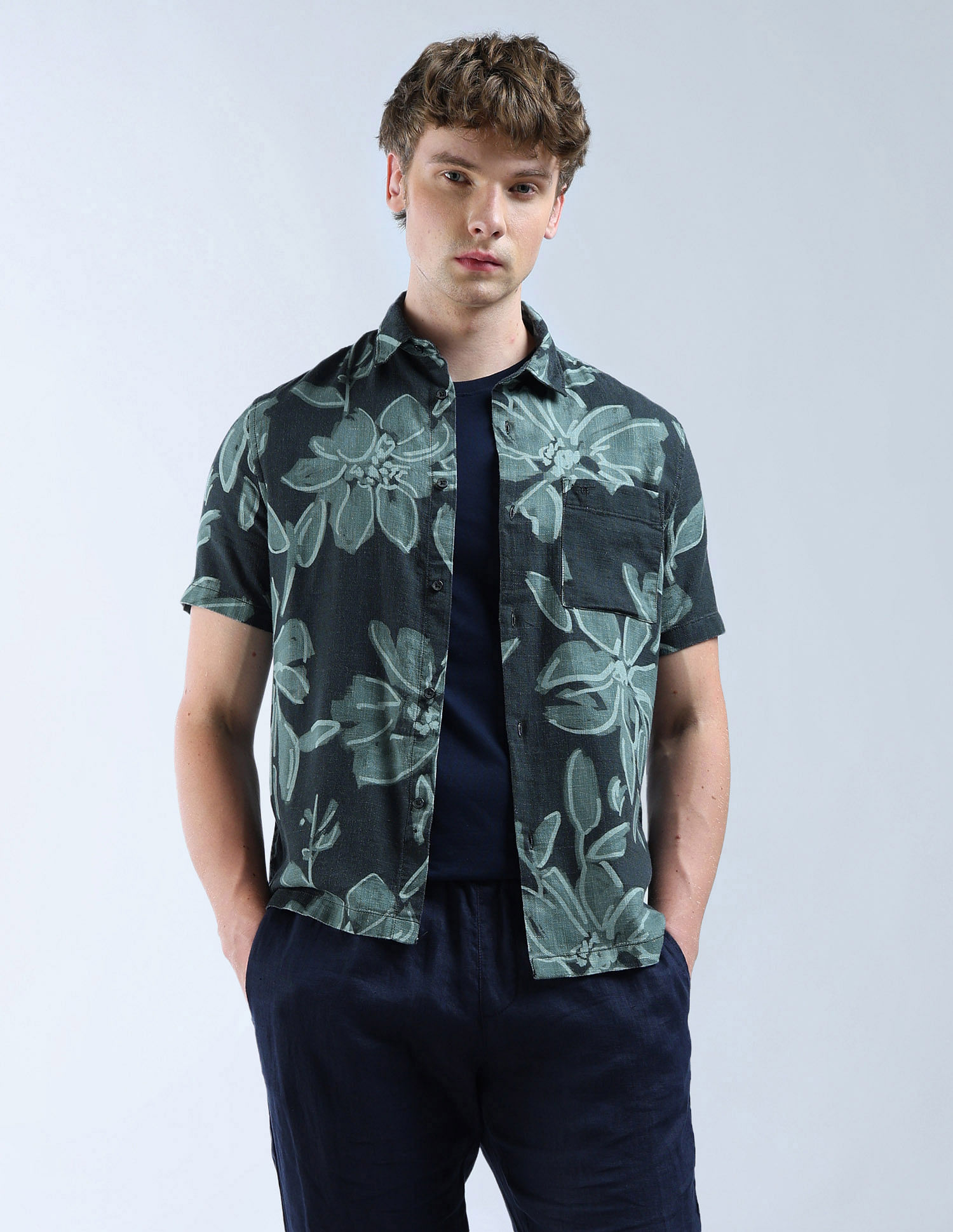 Flying Machine Color Of Home Floral Printed Shirt