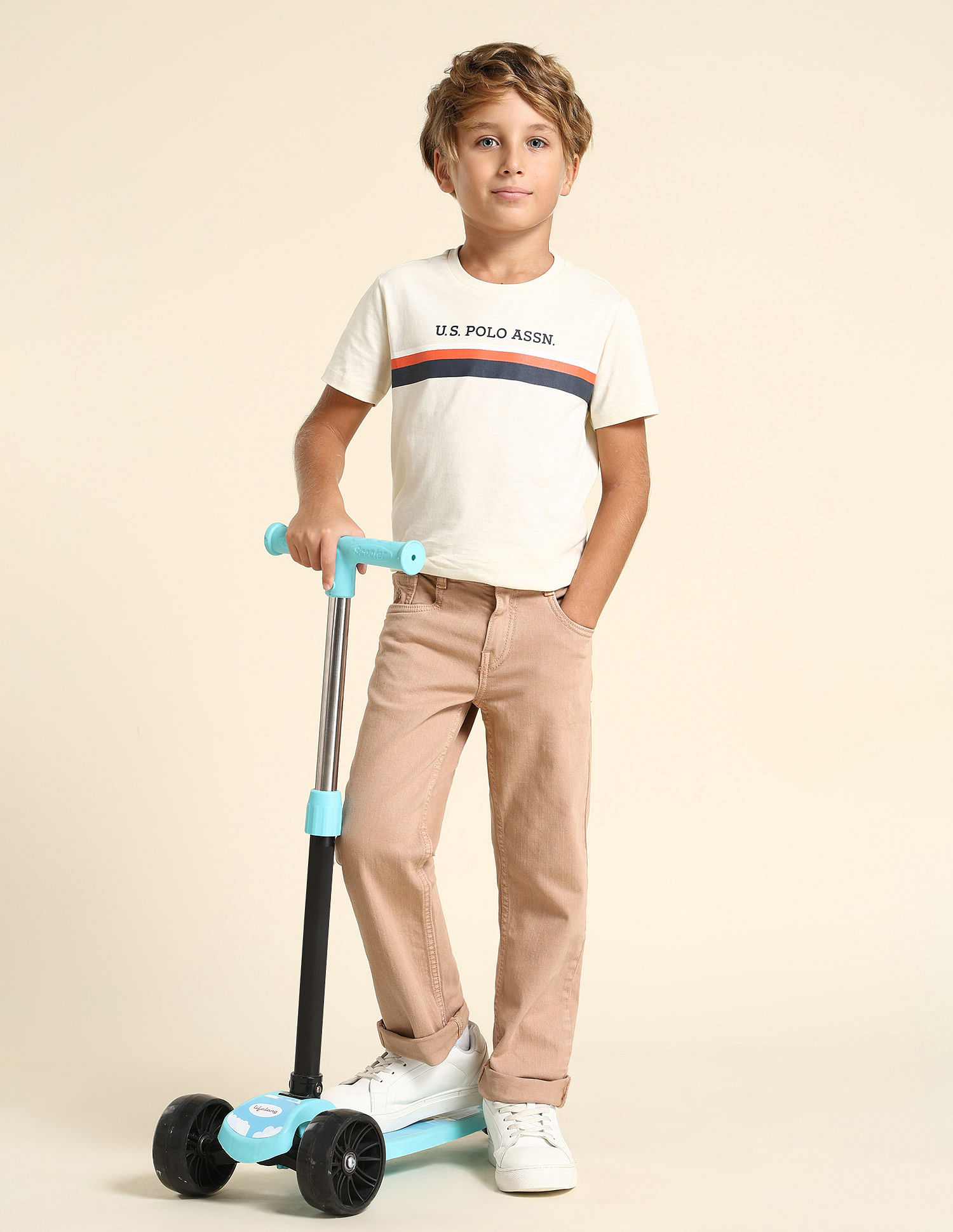 U.S. Polo Assn. Kids Boys Relaxed Fit Pink Jeans