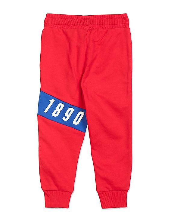 U.S. Polo Assn. Kids Drawstring Waist Brand Print Track Pants