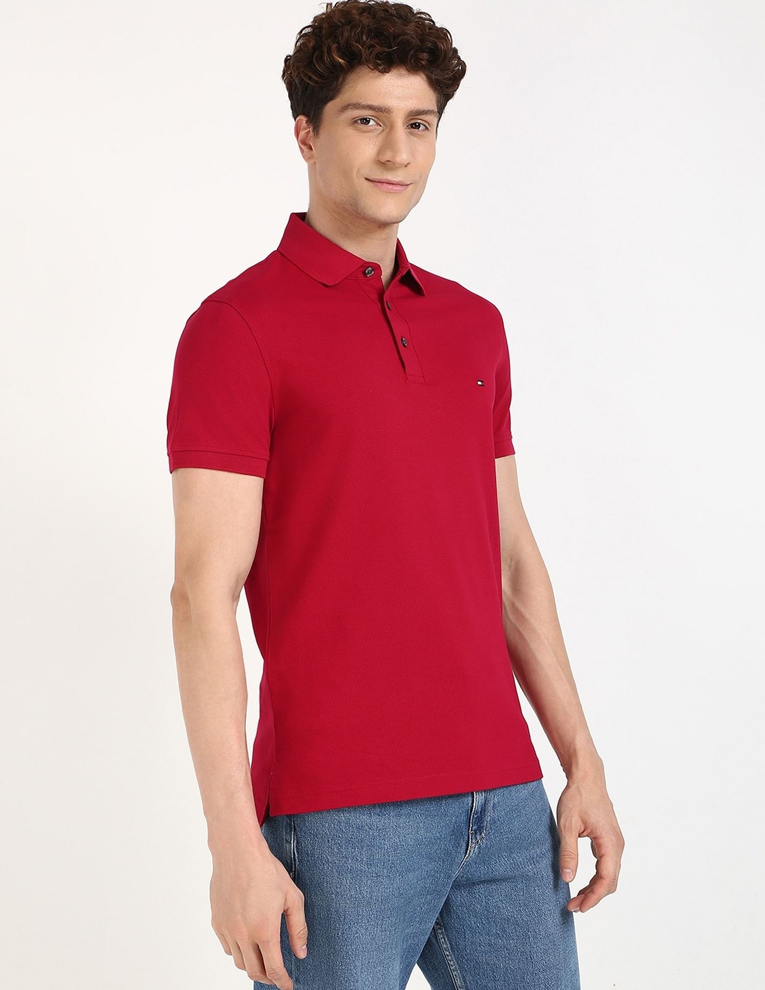 Tommy Hilfiger Solid Slim-Fit Cotton Polo Shirt