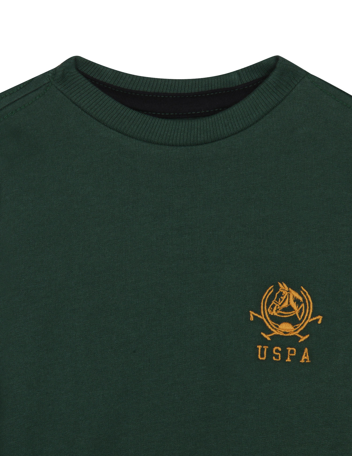 U.S. Polo Assn. Kids Crew Neck Pure Cotton Solid Sweatshirt
