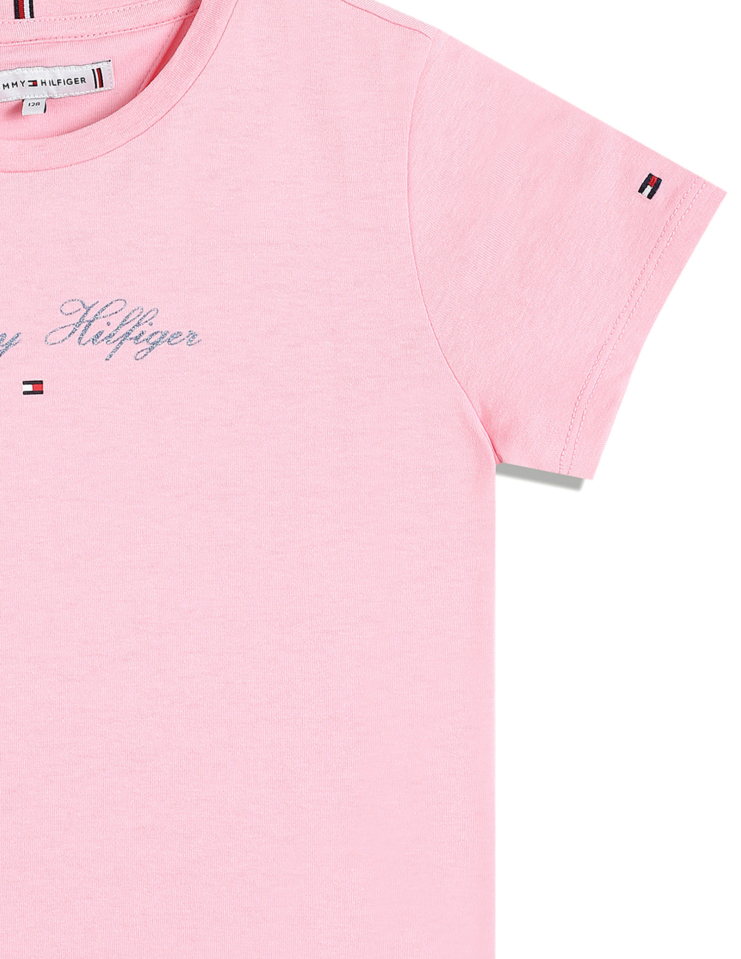 Tommy Hilfiger Kids Girls Logo Slim-Fit Cotton T-Shirt