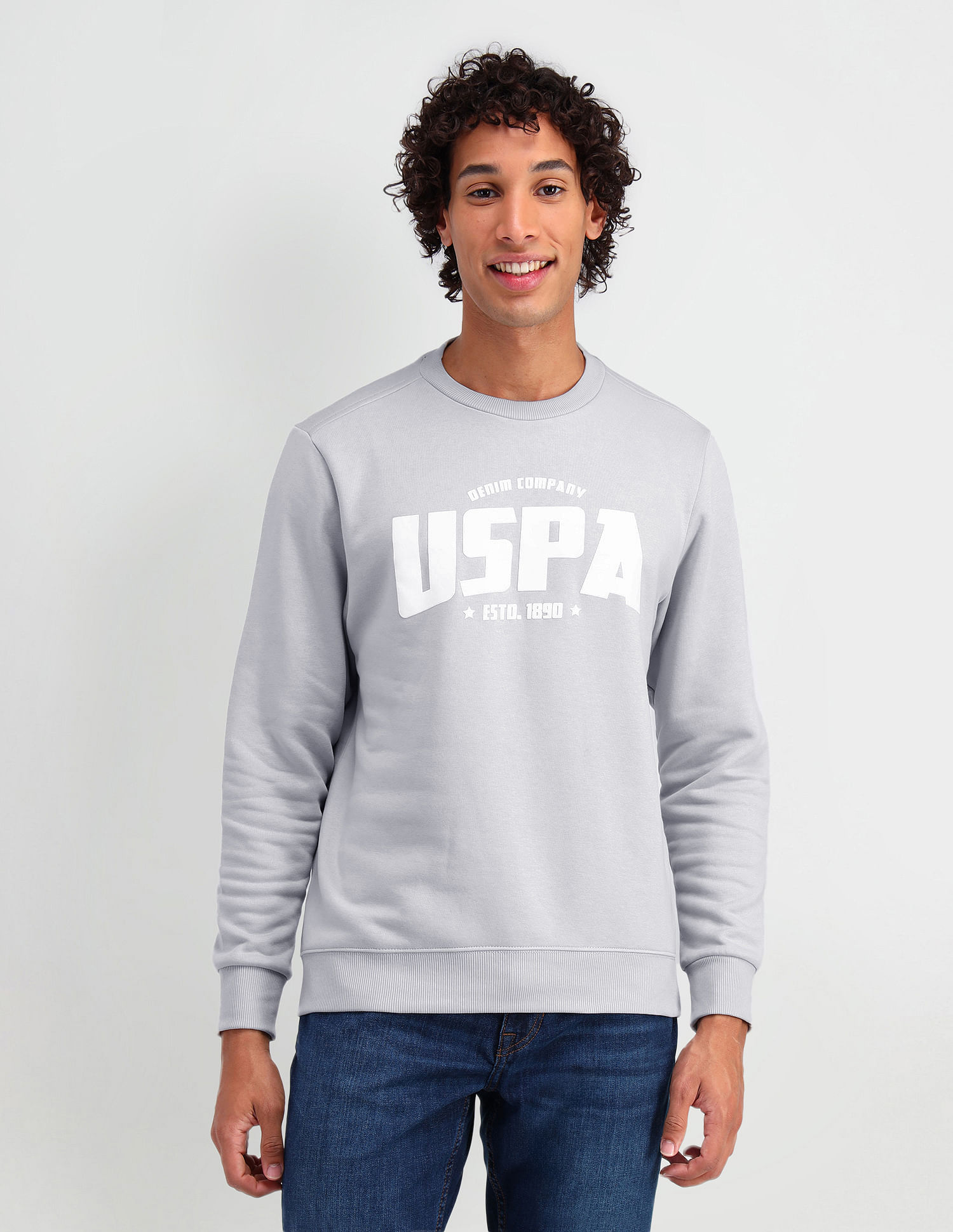 U.S. Polo Assn. Denim Co. Crew Neck Brand Printed Sweatshirt