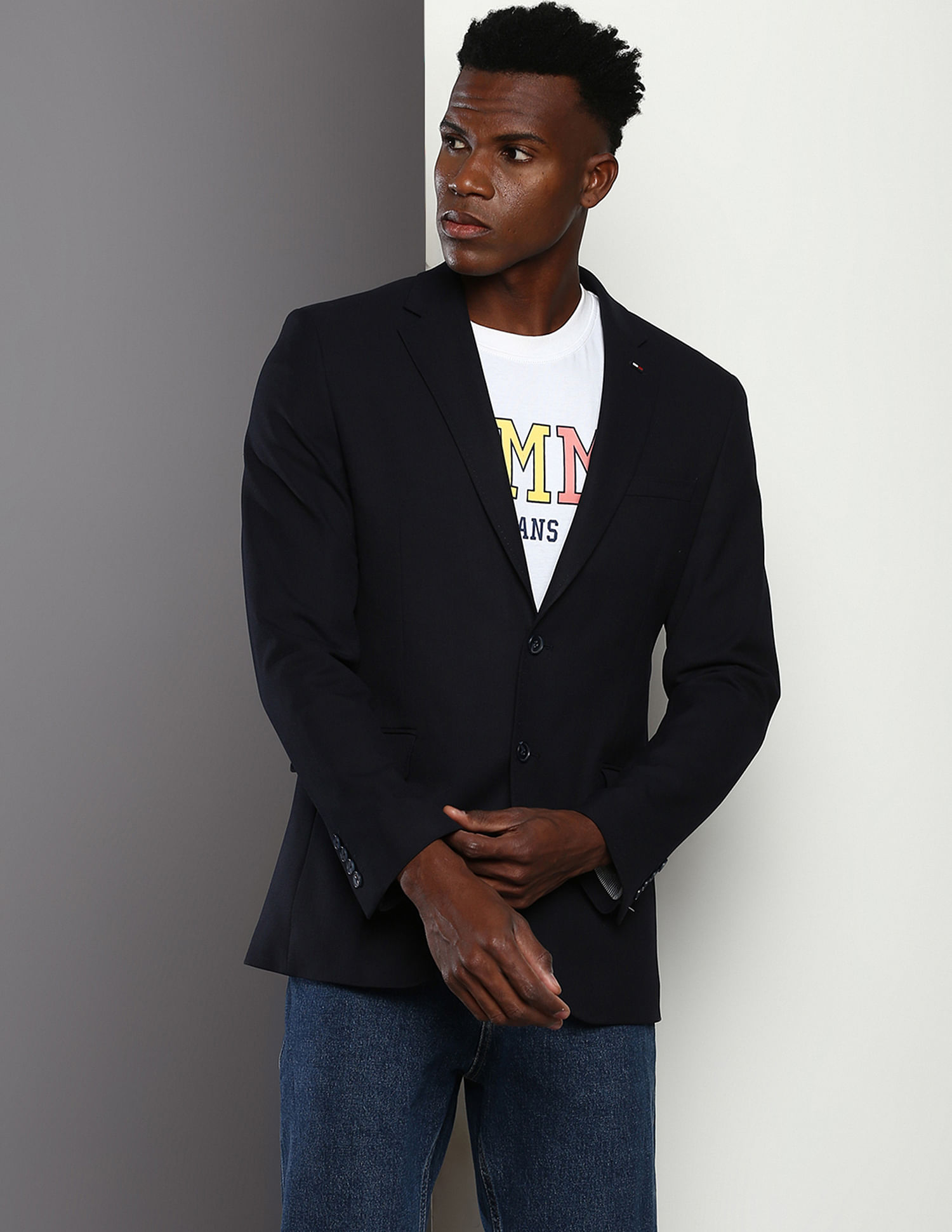 Tommy Hilfiger Solid Dobby Blazer