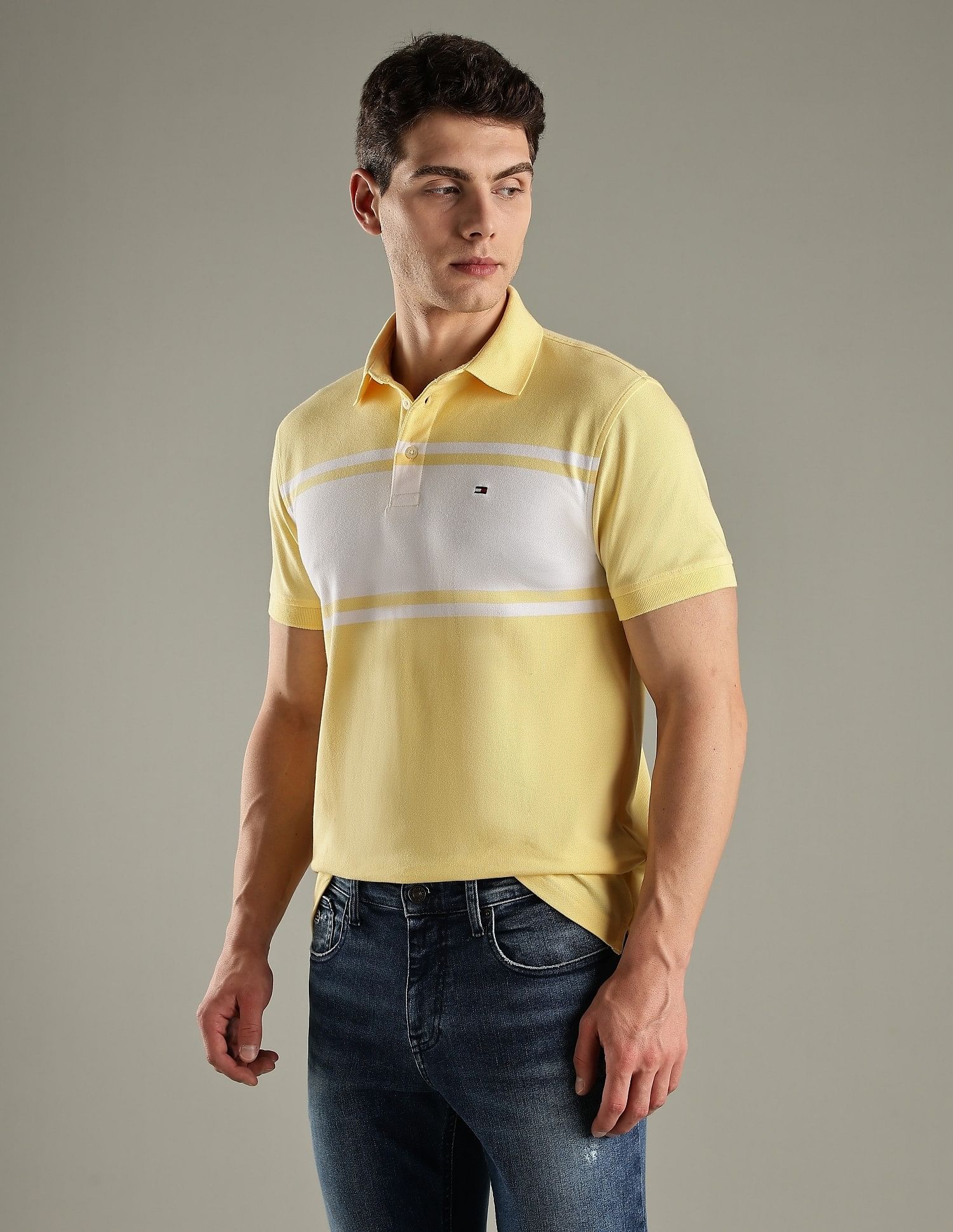 Tommy Hilfiger Striped Slim-Fit Cotton Polo T-Shirt
