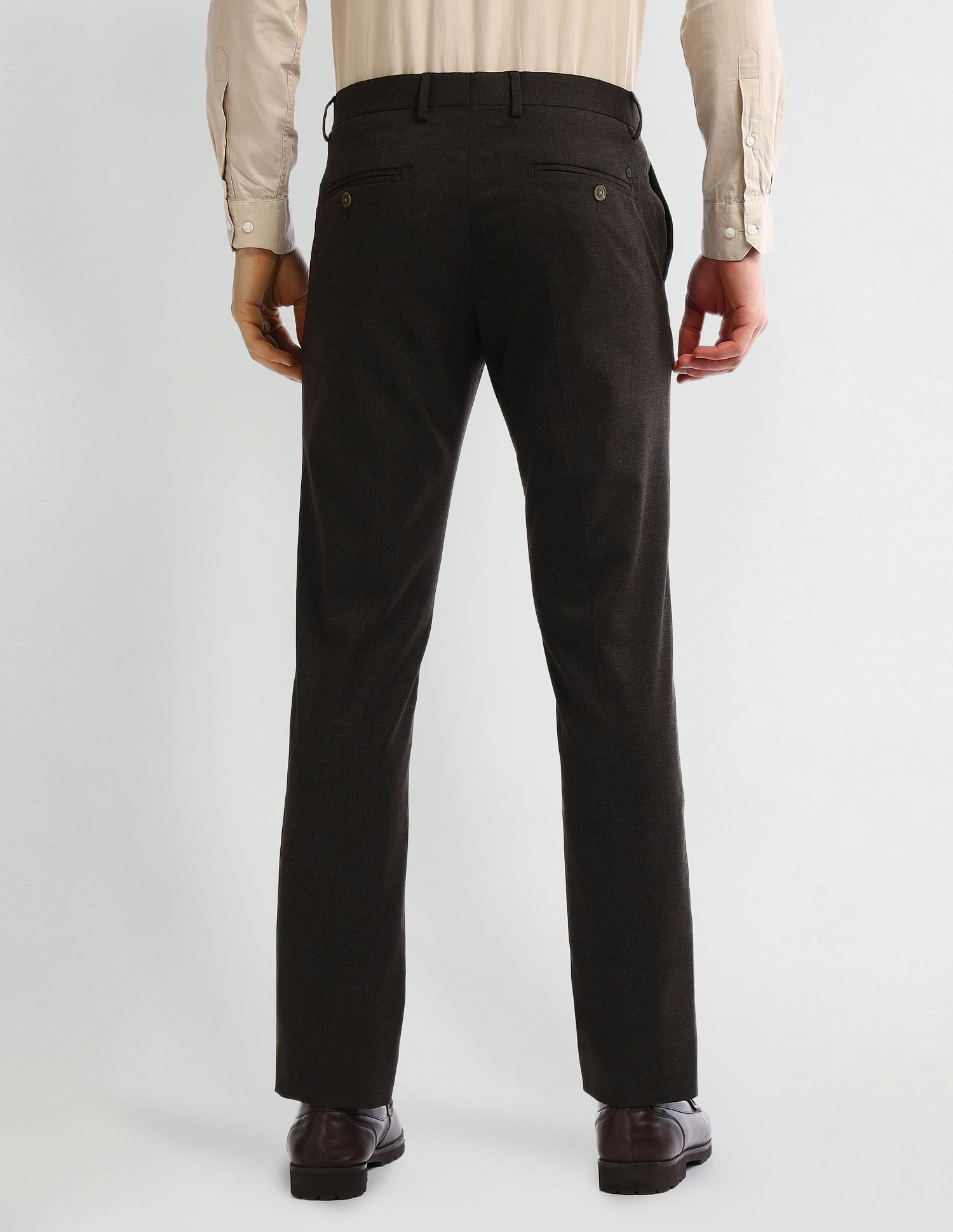 Arrow Mid Rise Carson Tapered Fit Trousers
