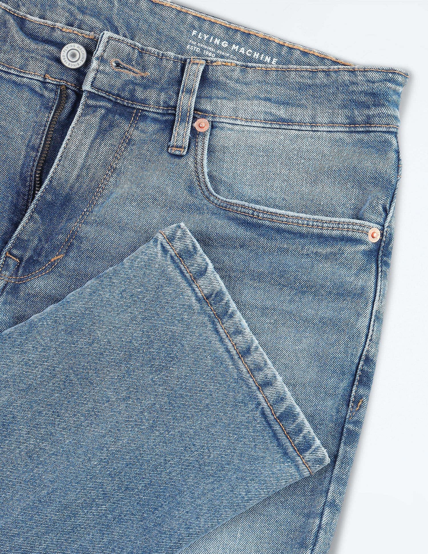 Flying Machine Slim Straight Stone Wash Jeans