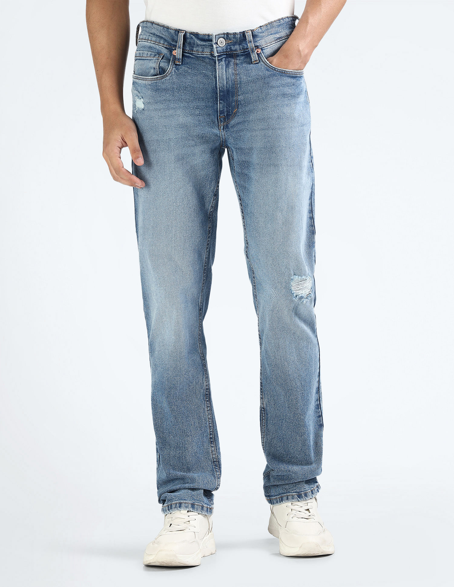 Flying Machine Slim Straight Stone Wash Jeans