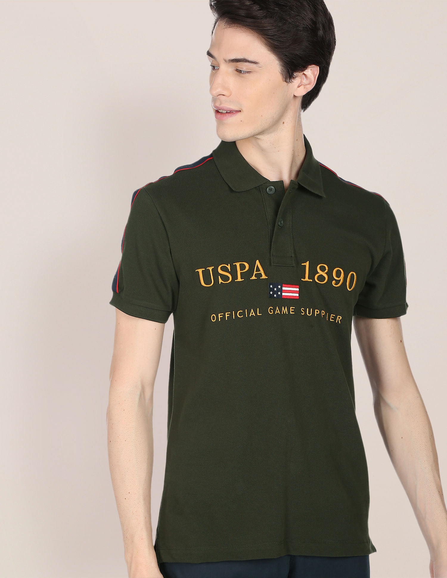 U.S. Polo Assn. Brand Tape Embroidered Polo Shirt