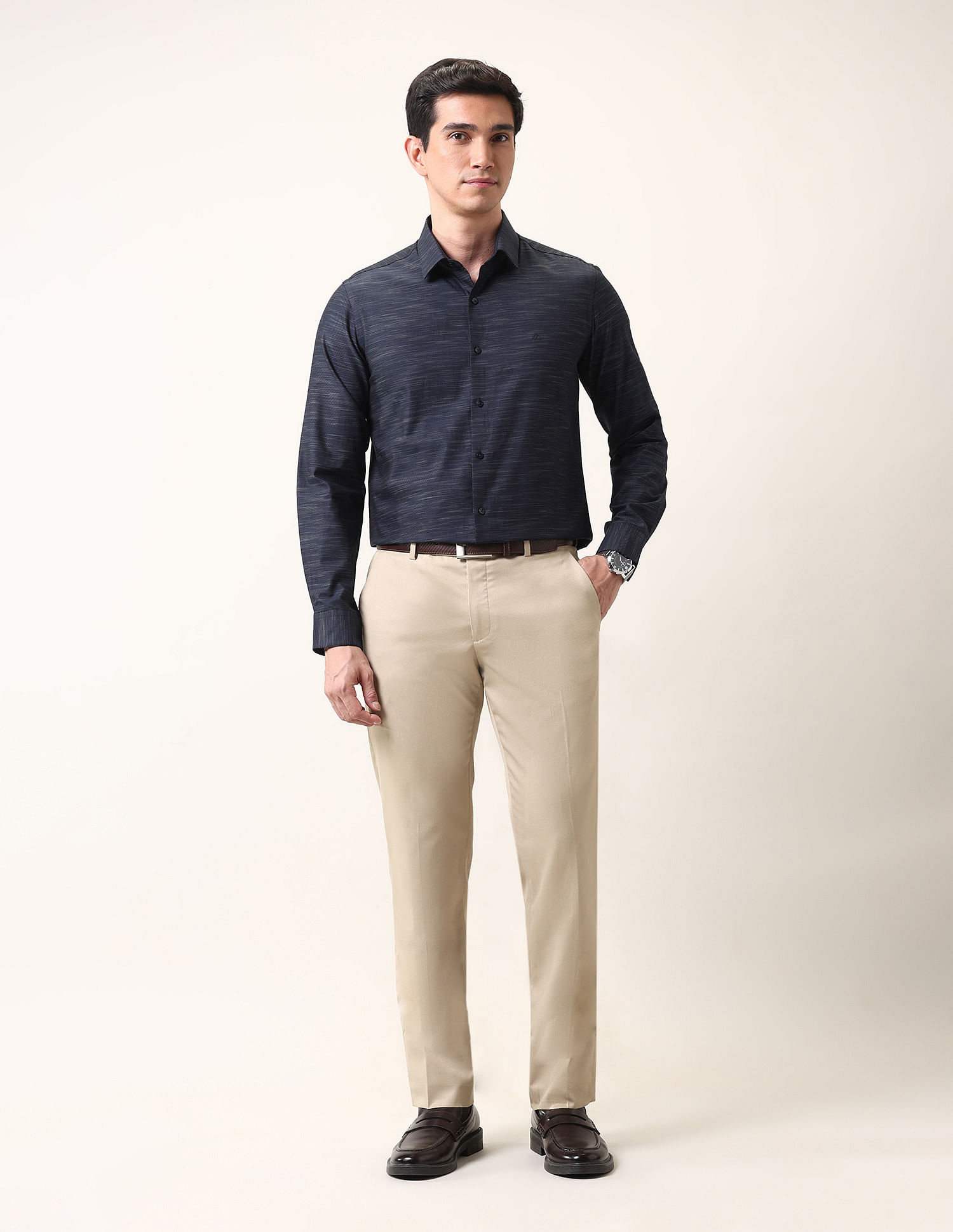 Arrow Manhattan Slim Fit All Over Printed Ceremonial Shirt