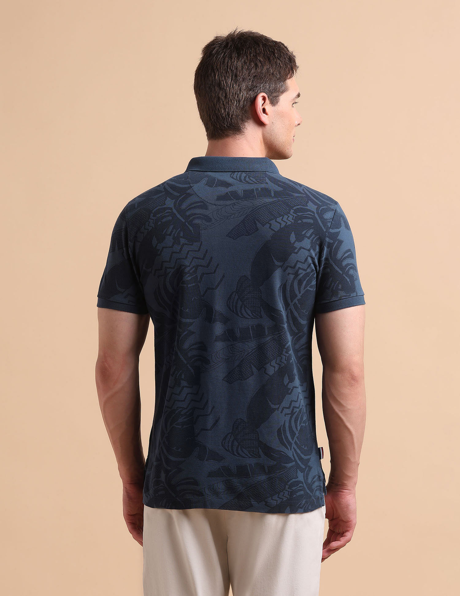 U.S. Polo Assn. Denim Co. Tropical Printed Pure Cotton Polo Shirt