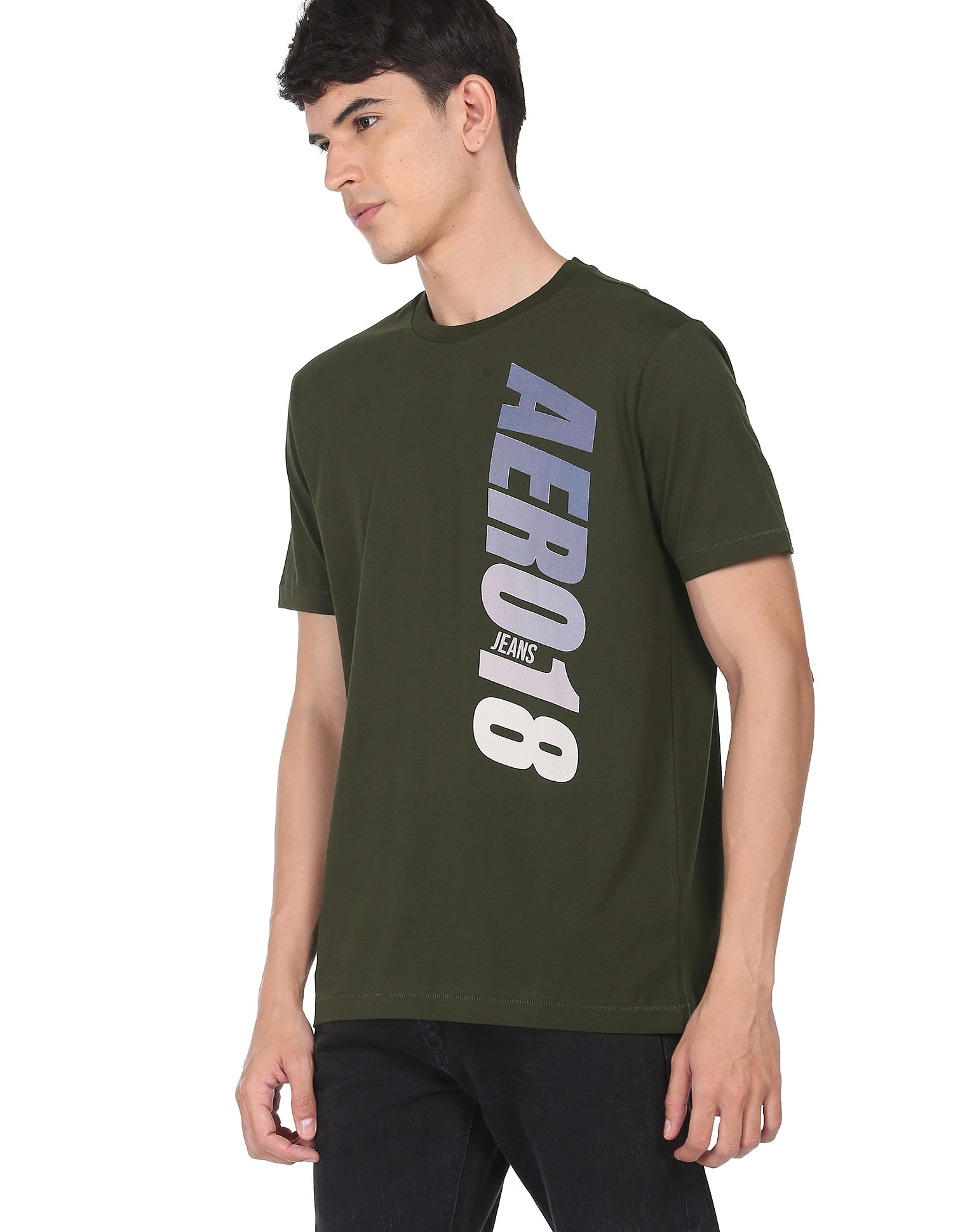 Buy Aeropostale Men Off White Brand Print Cotton T-Shirt - NNNOW.com