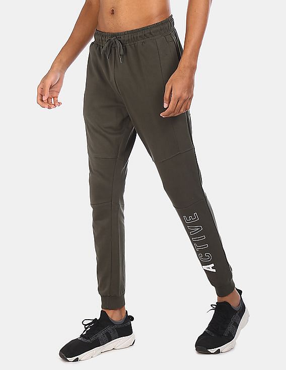 Flying Machine Elasticized Waist Cotton Print Joggers