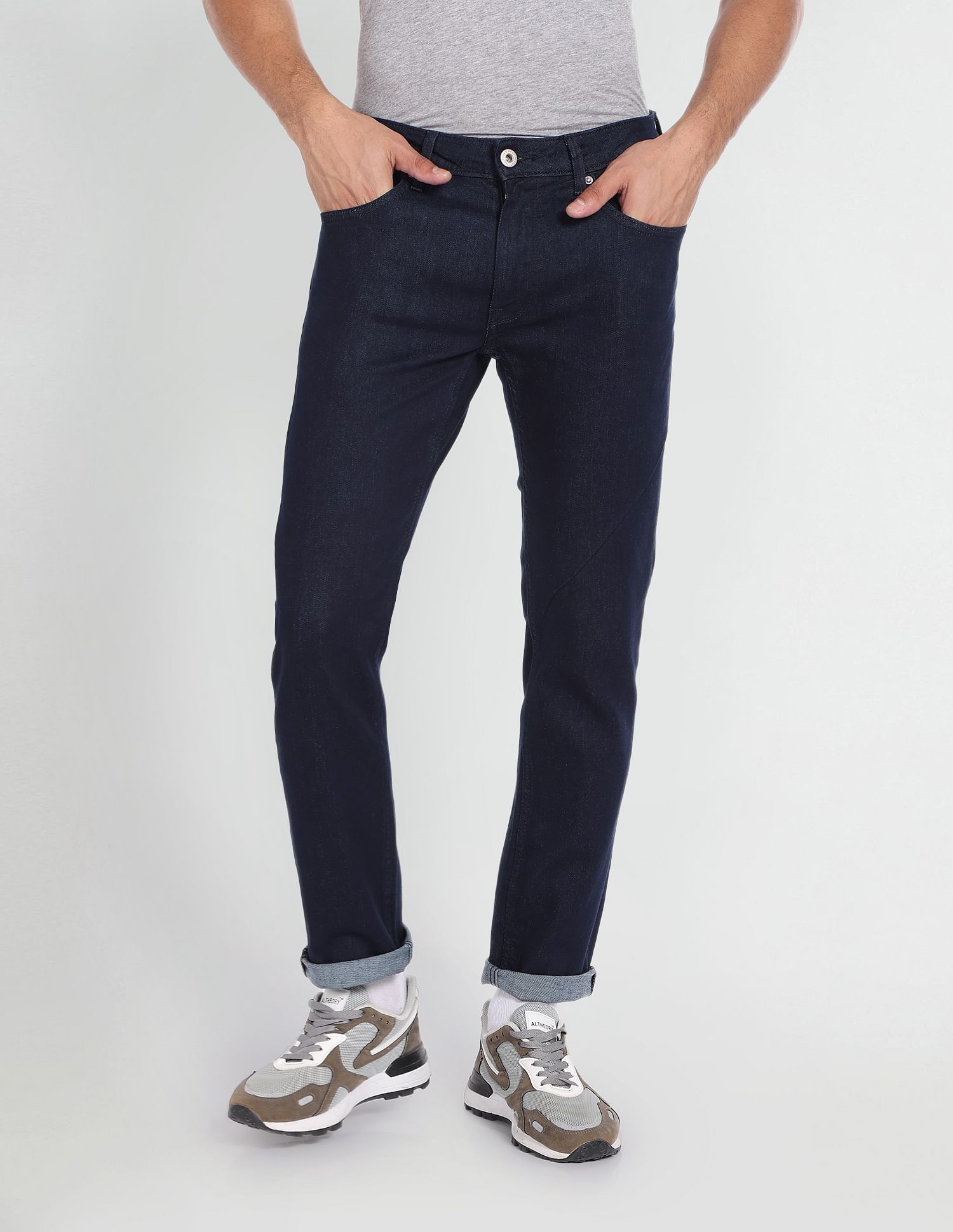 Flying Machine Slim Tapered Fit Rinsed Jeans