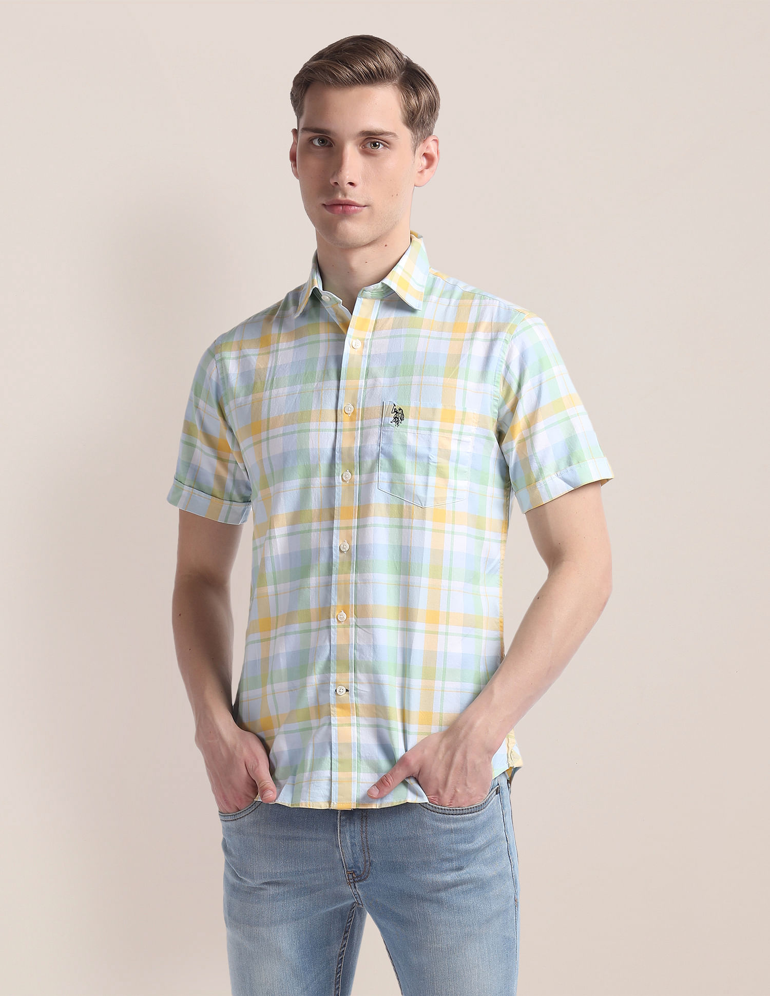 U.S. Polo Assn. Short Sleeve Plaid Shirt