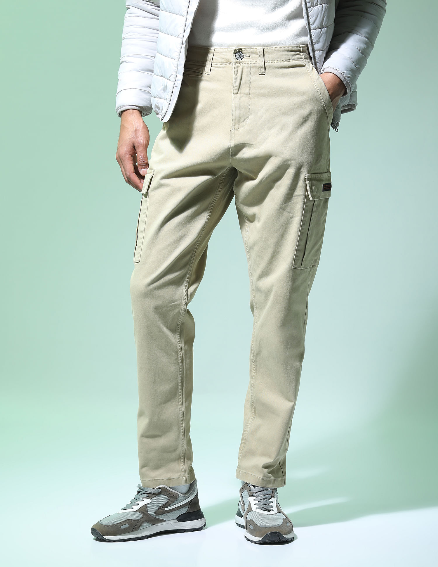 FLYING MACHINE Tapered Men Grey Trousers - Price History