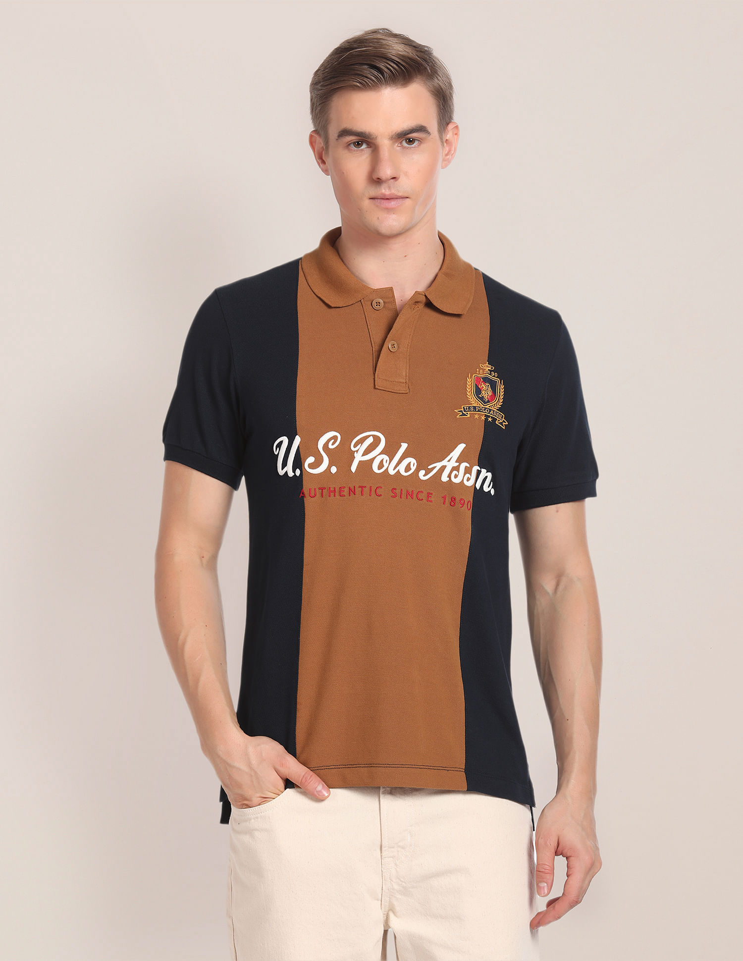 U.S. Polo Assn. Colour Block Cotton Polo Shirt