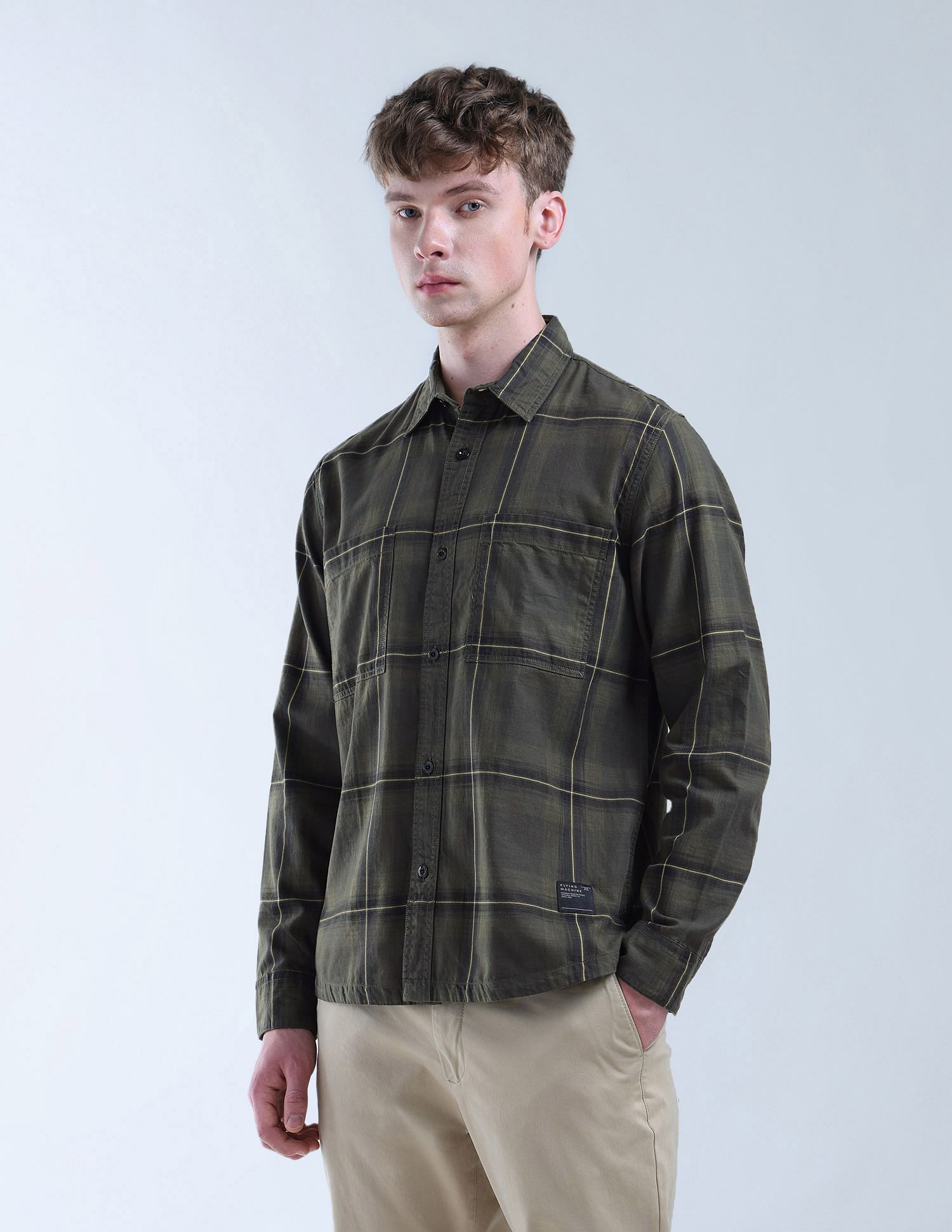 Flying Machine Grid Tattersall Checked Color Of Home Shirt
