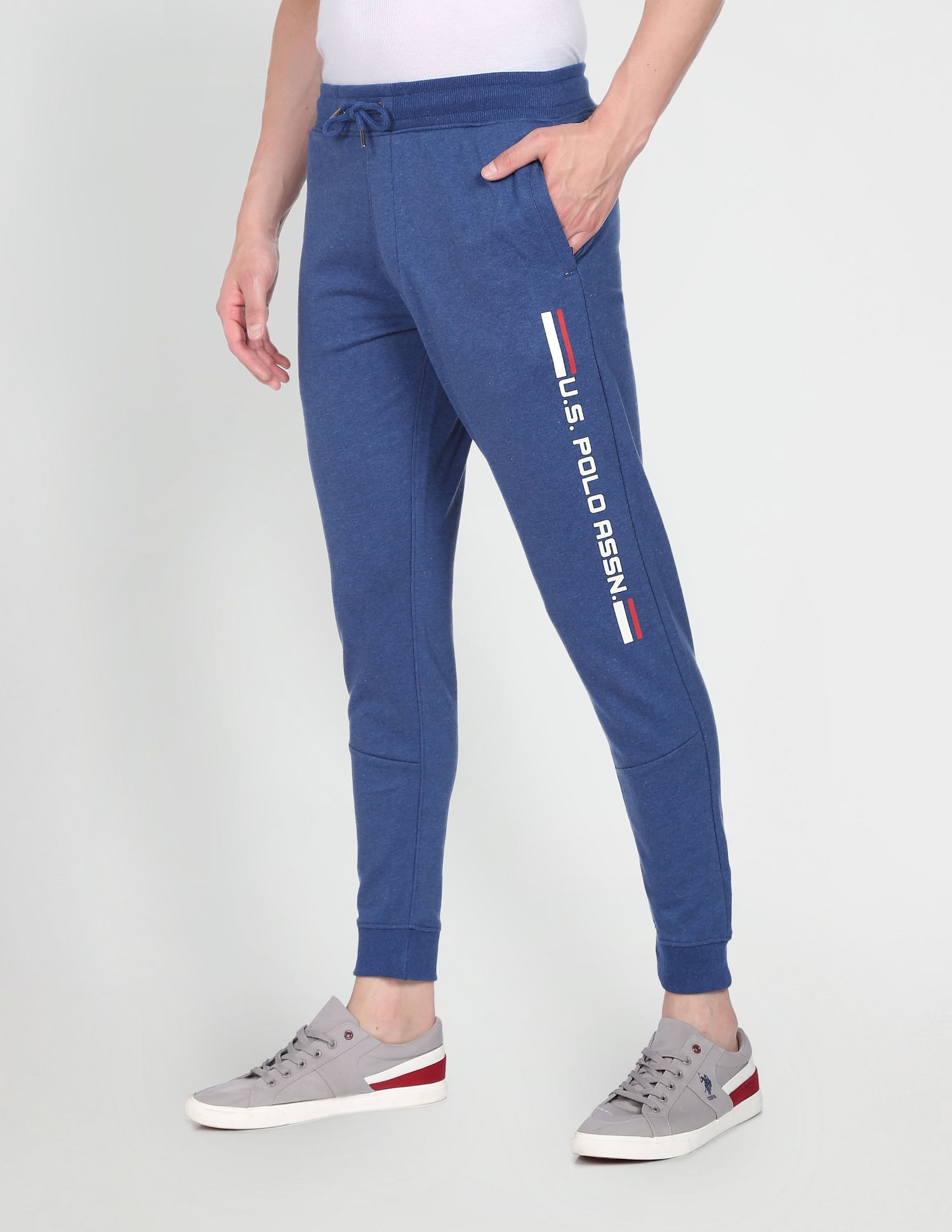 U.S. Polo Assn. Denim Co. Brand Print Heathered Track Pants