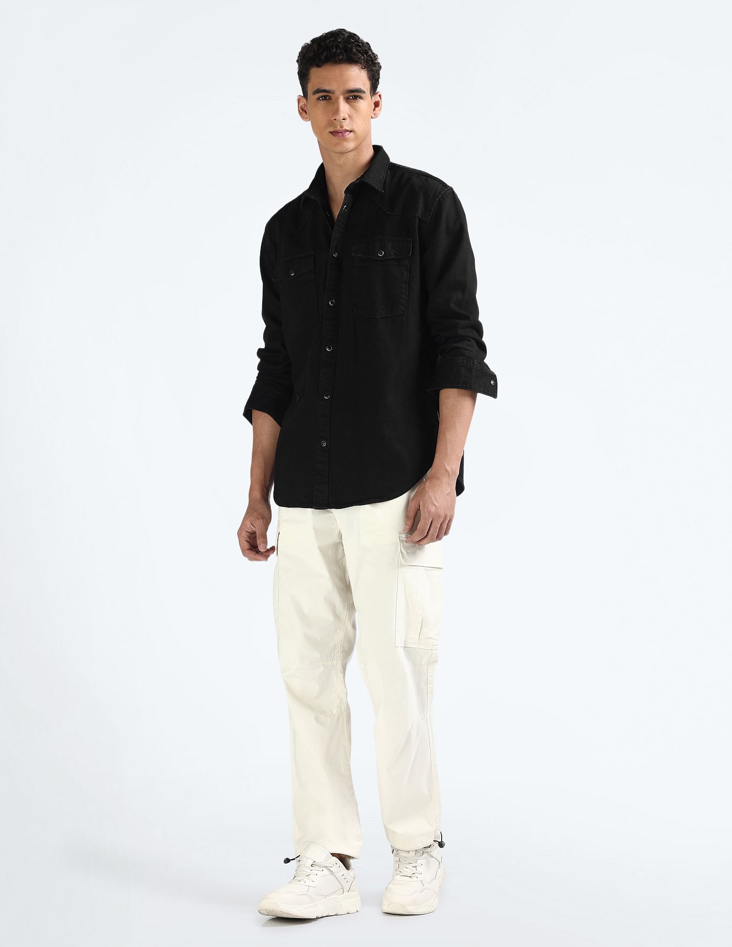 Flying Machine Brand Printed Denim Shirt