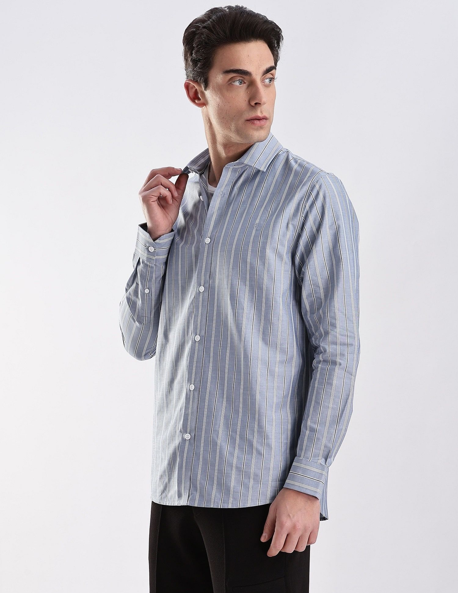 Calvin Klein Jeans Vertical Stripes Slim Fit Dobby Woven Shirt