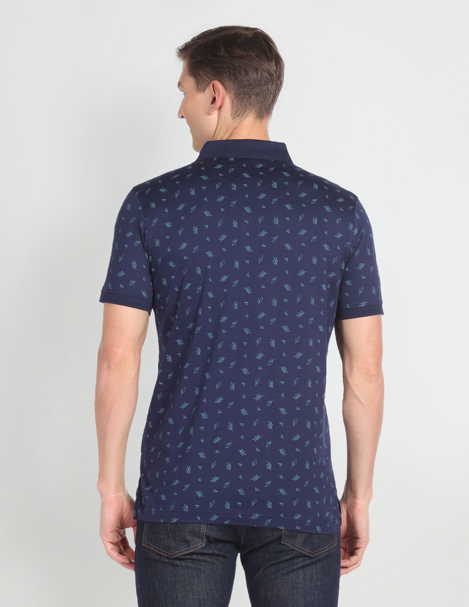 Arrow Sports Tropical Print Mercerized Polo Shirt