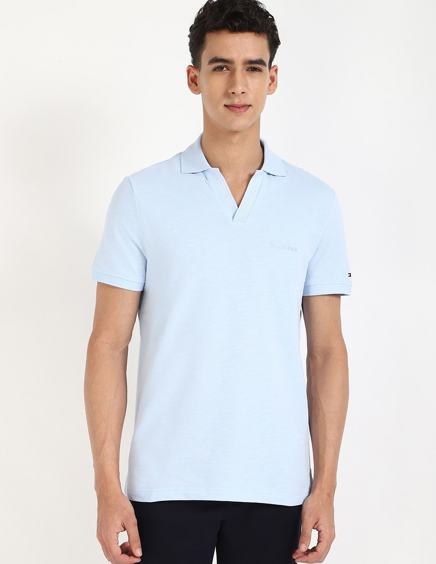 Tommy Hilfiger Solid Regular-Fit Cotton Polo Shirt