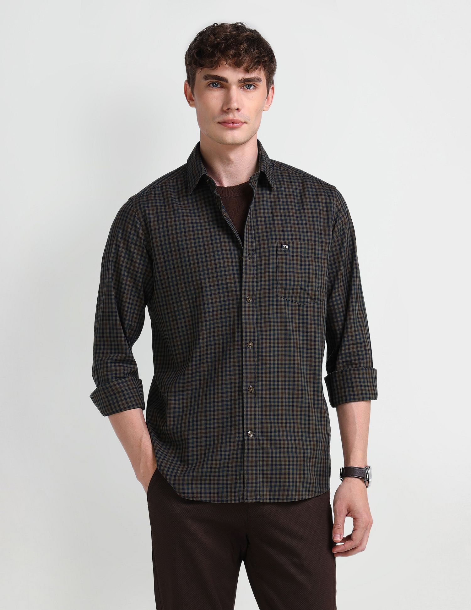 Arrow Sport Manhattan Slim Fit Twill Shirt