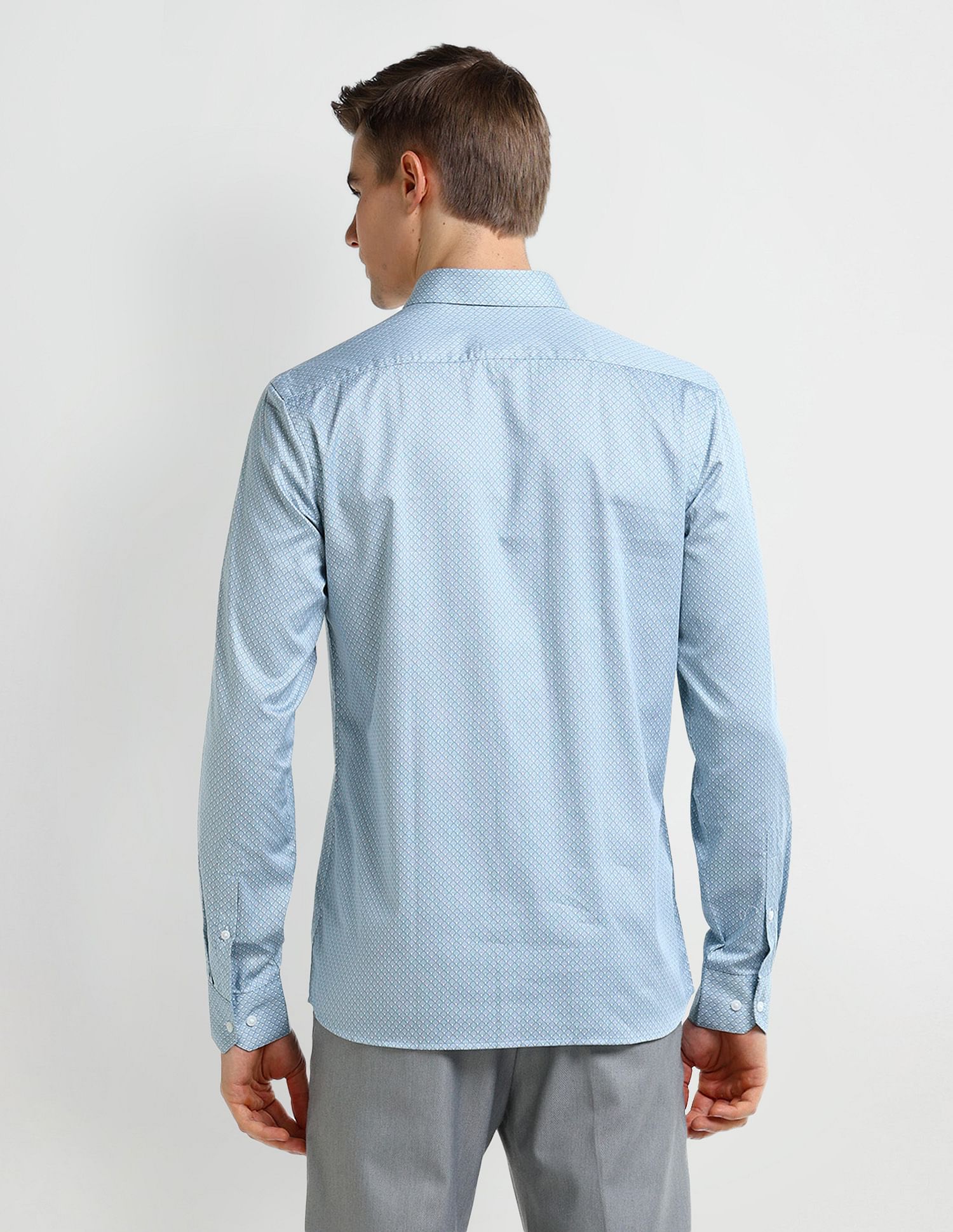 Arrow Geometric Print Satin Shirt