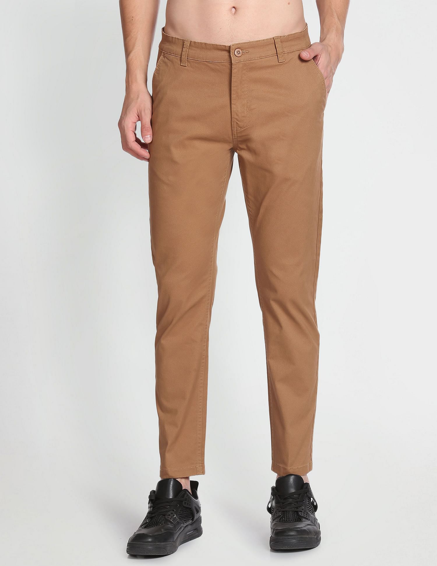 Flying Machine Twill Geometric Print Trousers