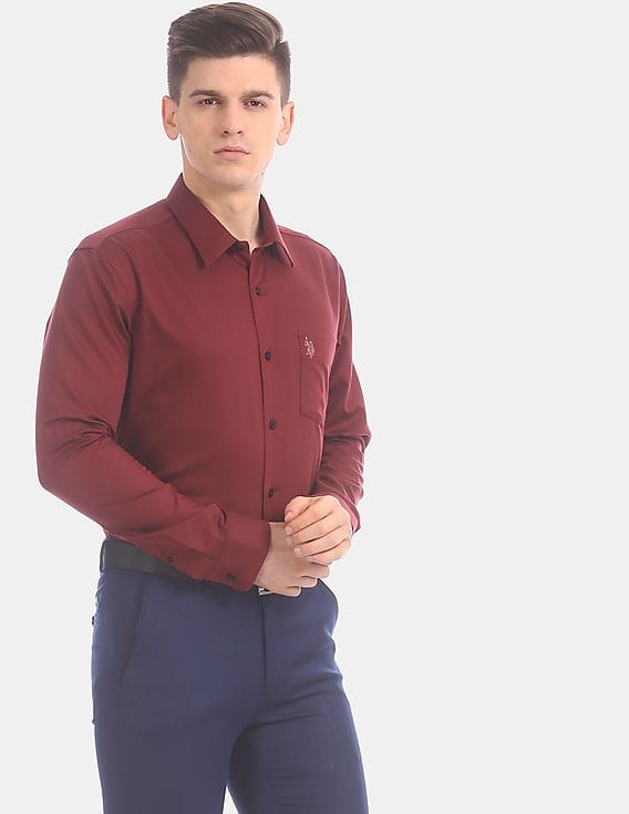 Buy U.S. Polo Assn. Men Maroon Mitered 