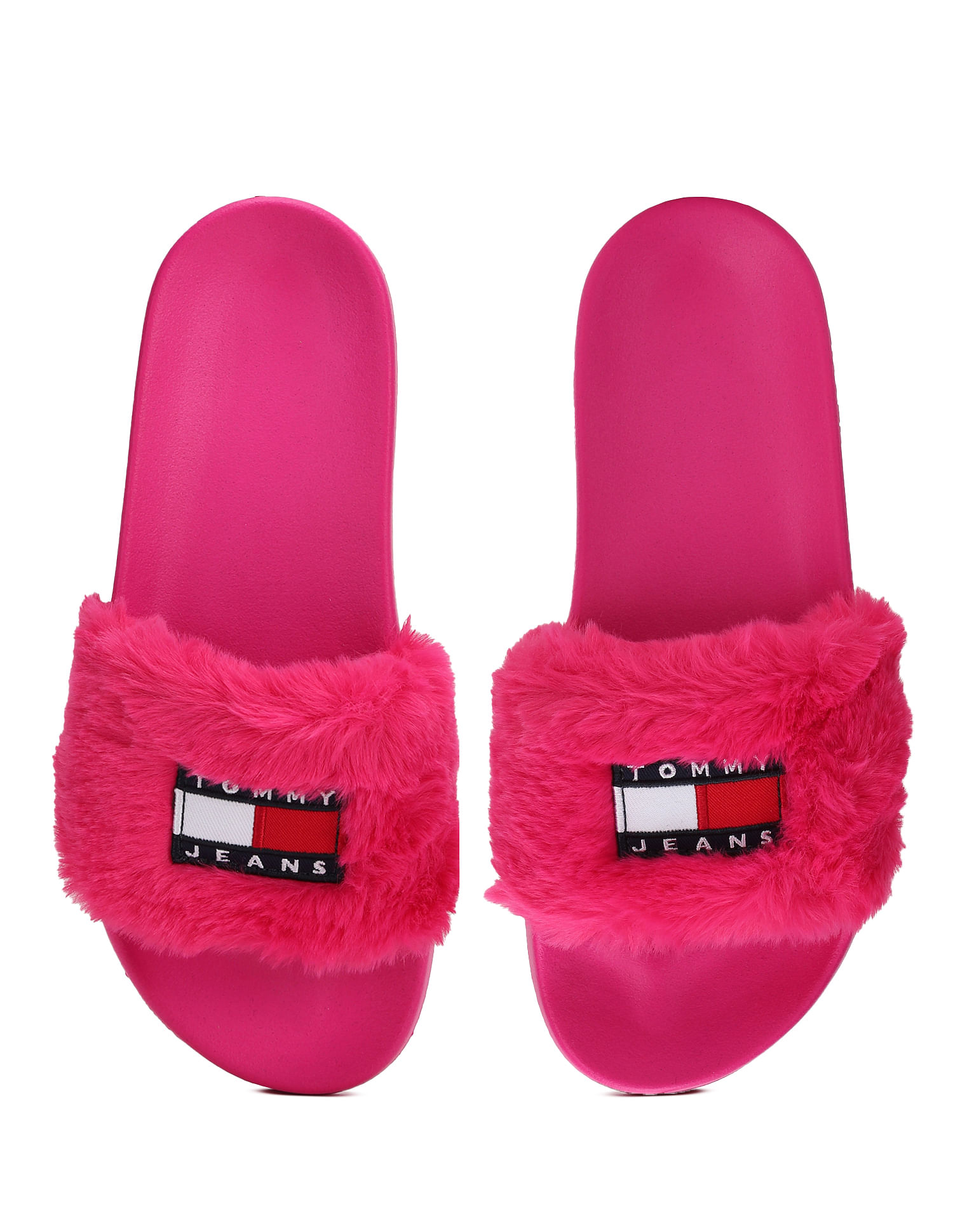 Tommy hilfiger furry on sale slides