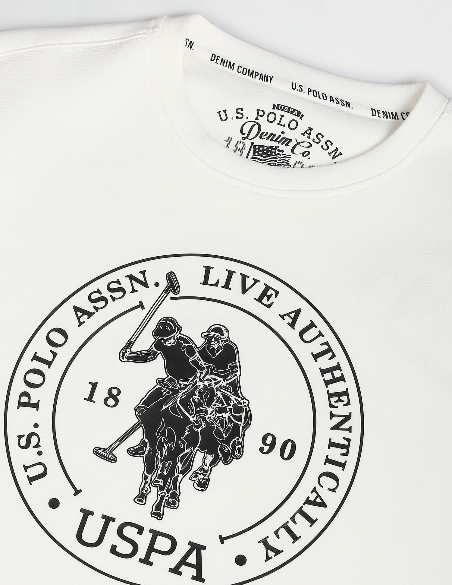 U.S. Polo Assn. Denim Co. Metallic Logo Ribbed Neck Sweatshirt