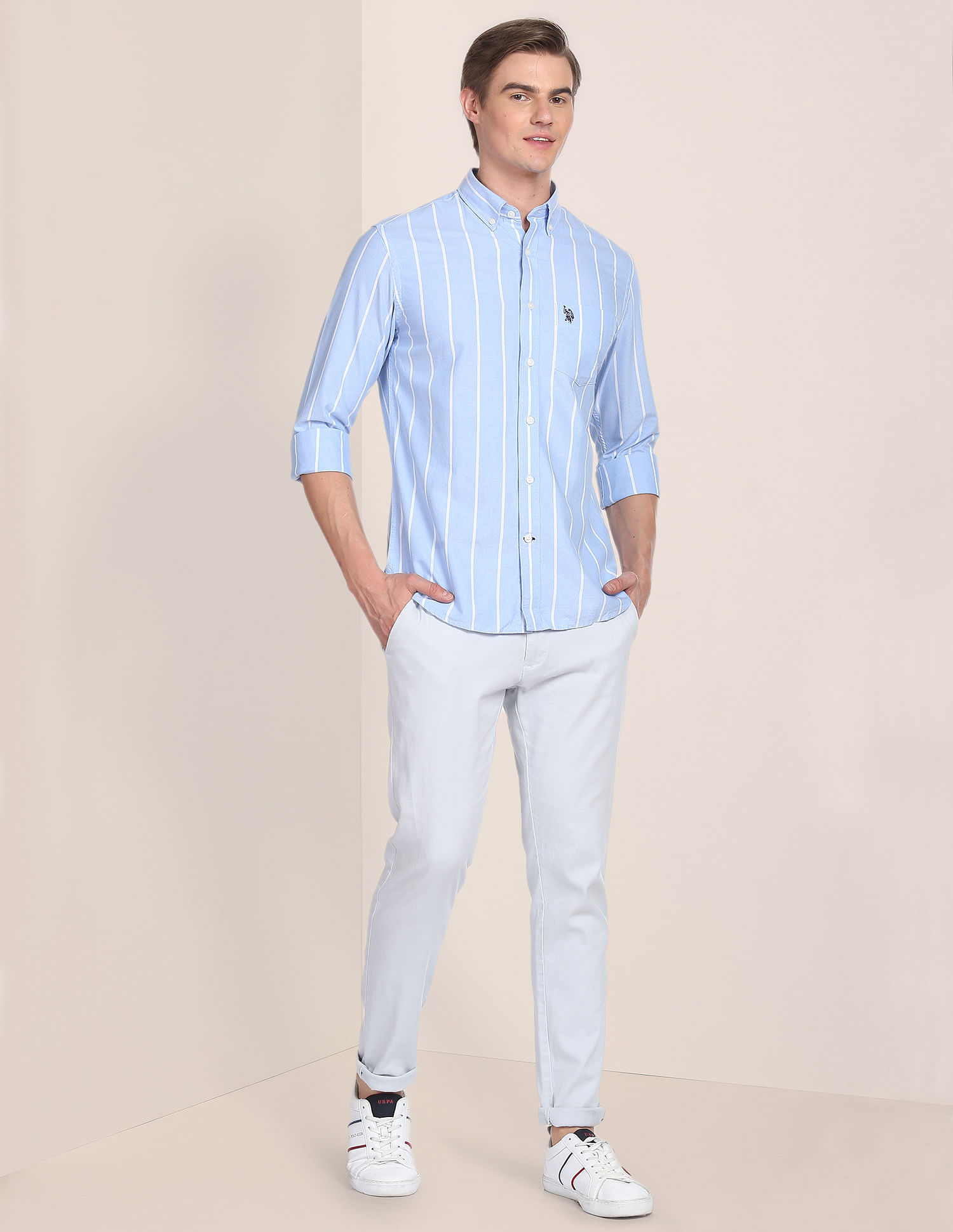 U.S. Polo Assn. Button Down Collar Vertical Stripe Shirt