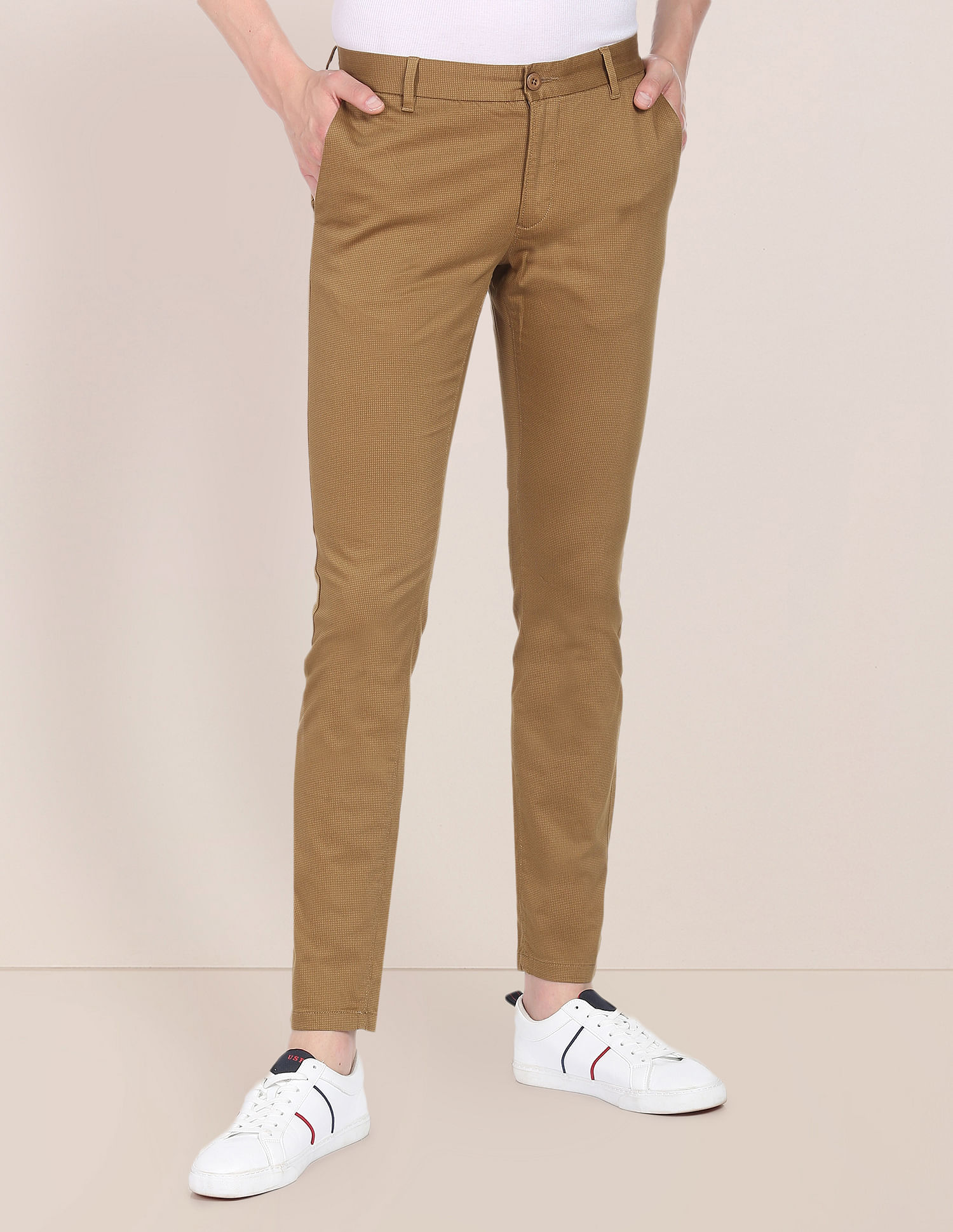 Palm Angels Beige Logo Print Chino Trousers for Men Online India at  Darveys.com