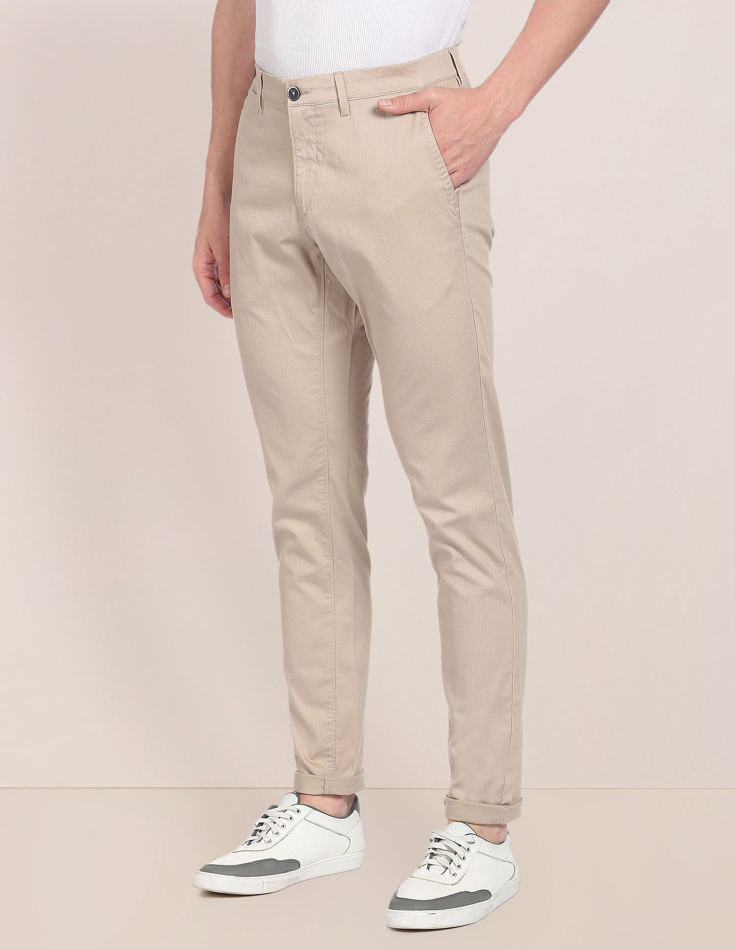 U.S. Polo Assn. Mid Rise Flat Front Solid Trousers