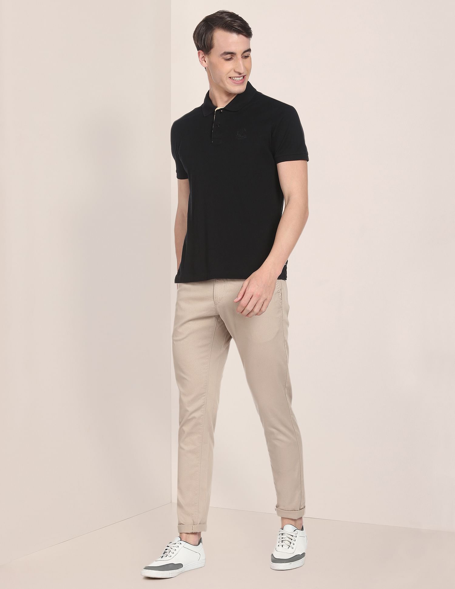U.S. Polo Assn. Mid Rise Flat Front Solid Trousers