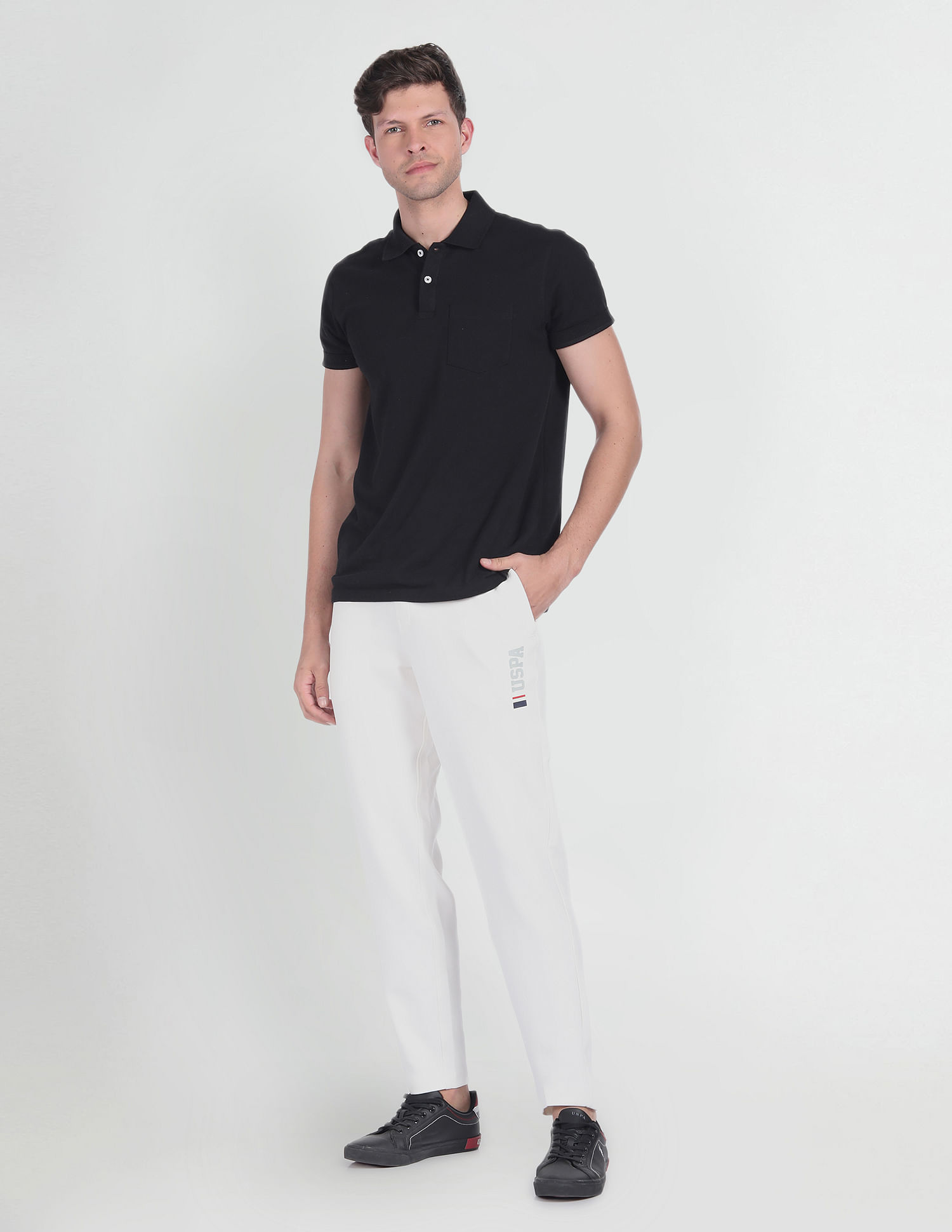 U.S. Polo Assn. Denim Co. Drawstring Waist Solid Track Pant