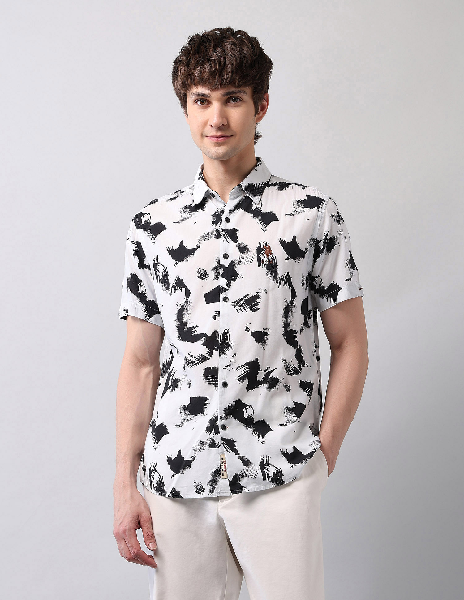 U.S. Polo Assn. Denim Co. Abstract Printed Regular Fit Shirt