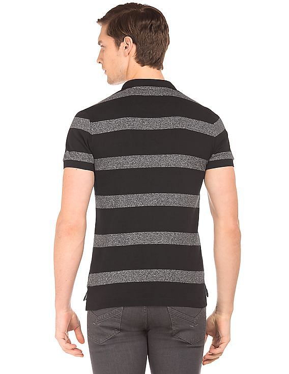 U.S. Polo Assn. Denim Co. Striped Muscle Fit Polo Shirt