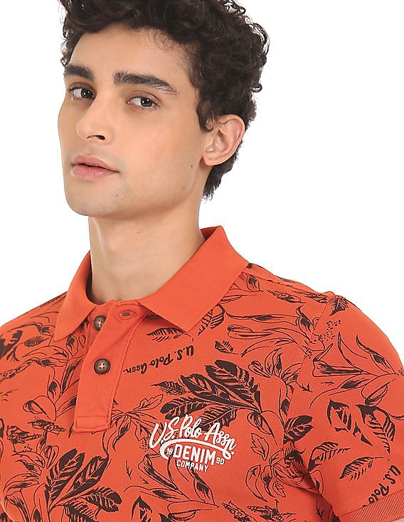 U.S. Polo Assn. Denim Co. Printed Cotton Polo Shirt
