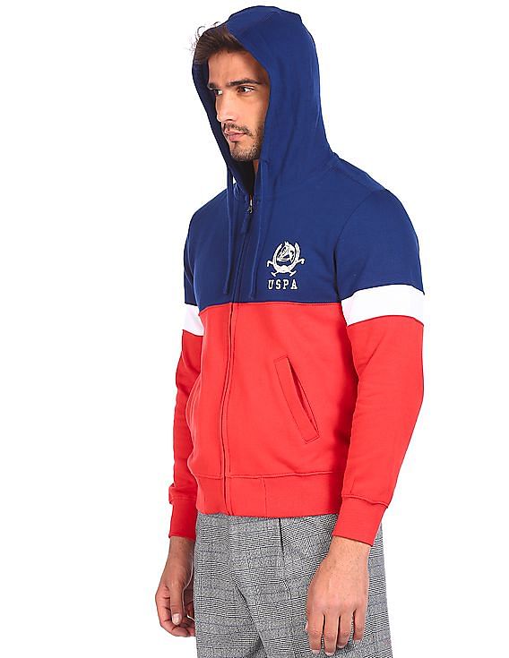 Polo red and blue hot sale hoodie