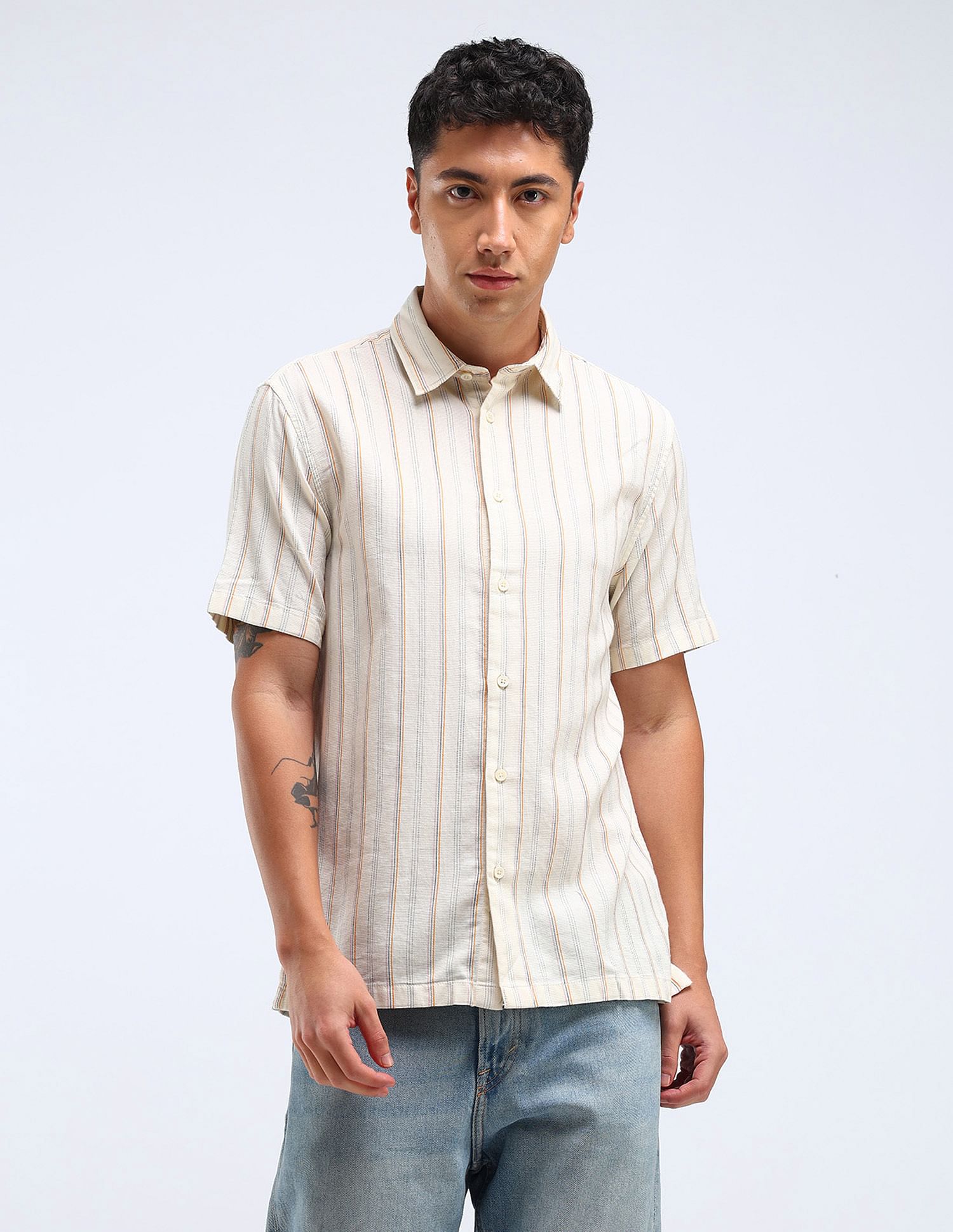 Flying Machine Vertical Stripe Dobby Shirt
